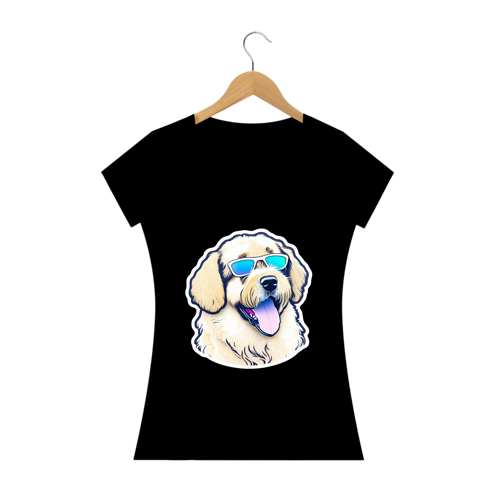 Nome do produto: Baby look - Cachorro de óculos