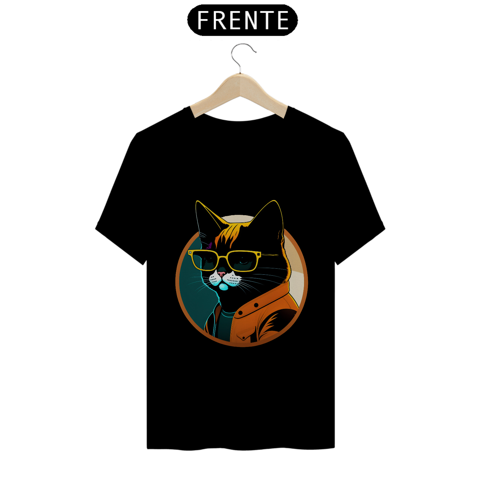 Nome do produto: T-shirt quality - Gato de óculos
