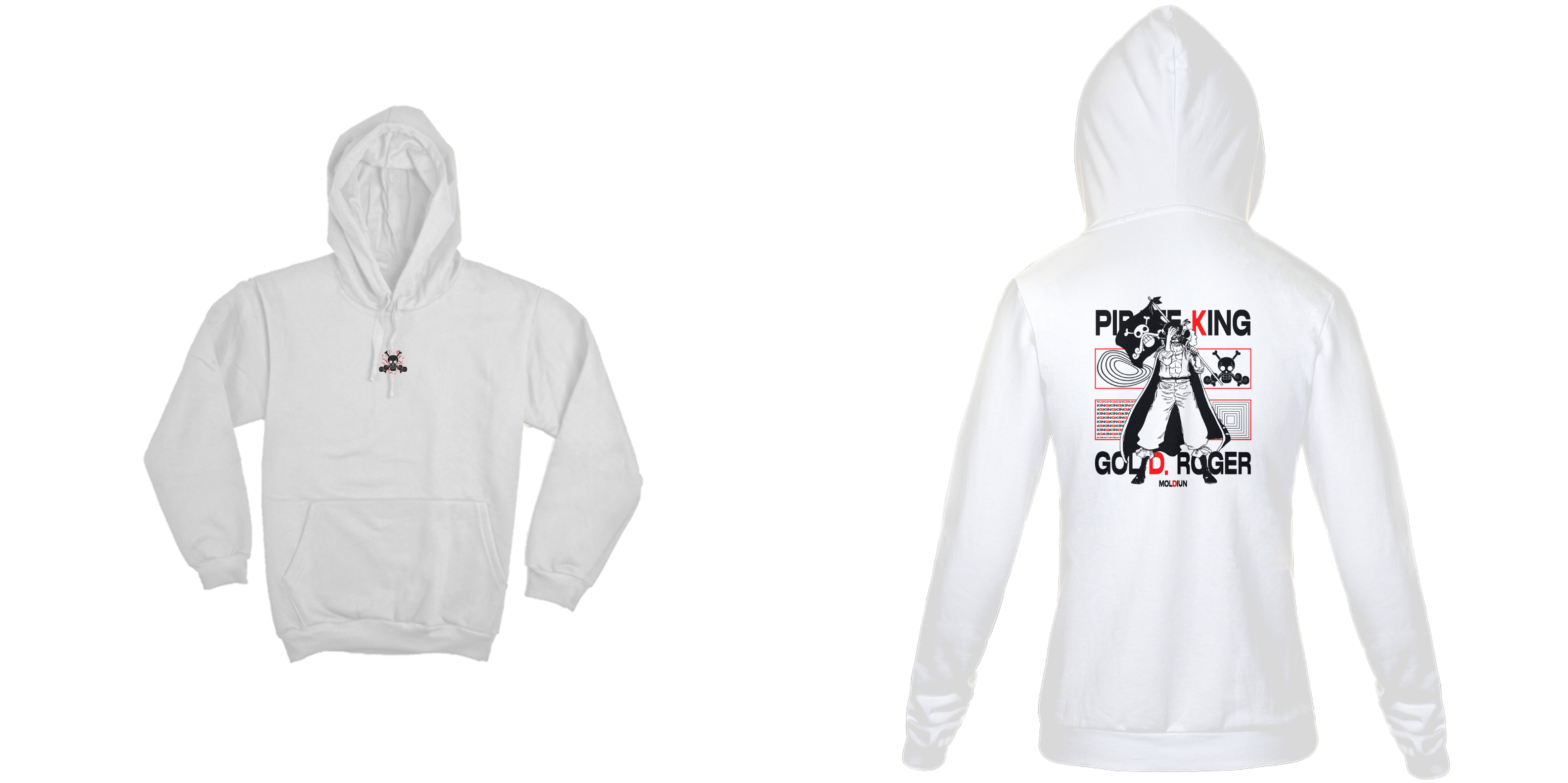 Gol D. Roger - One Piece (frente e costas)