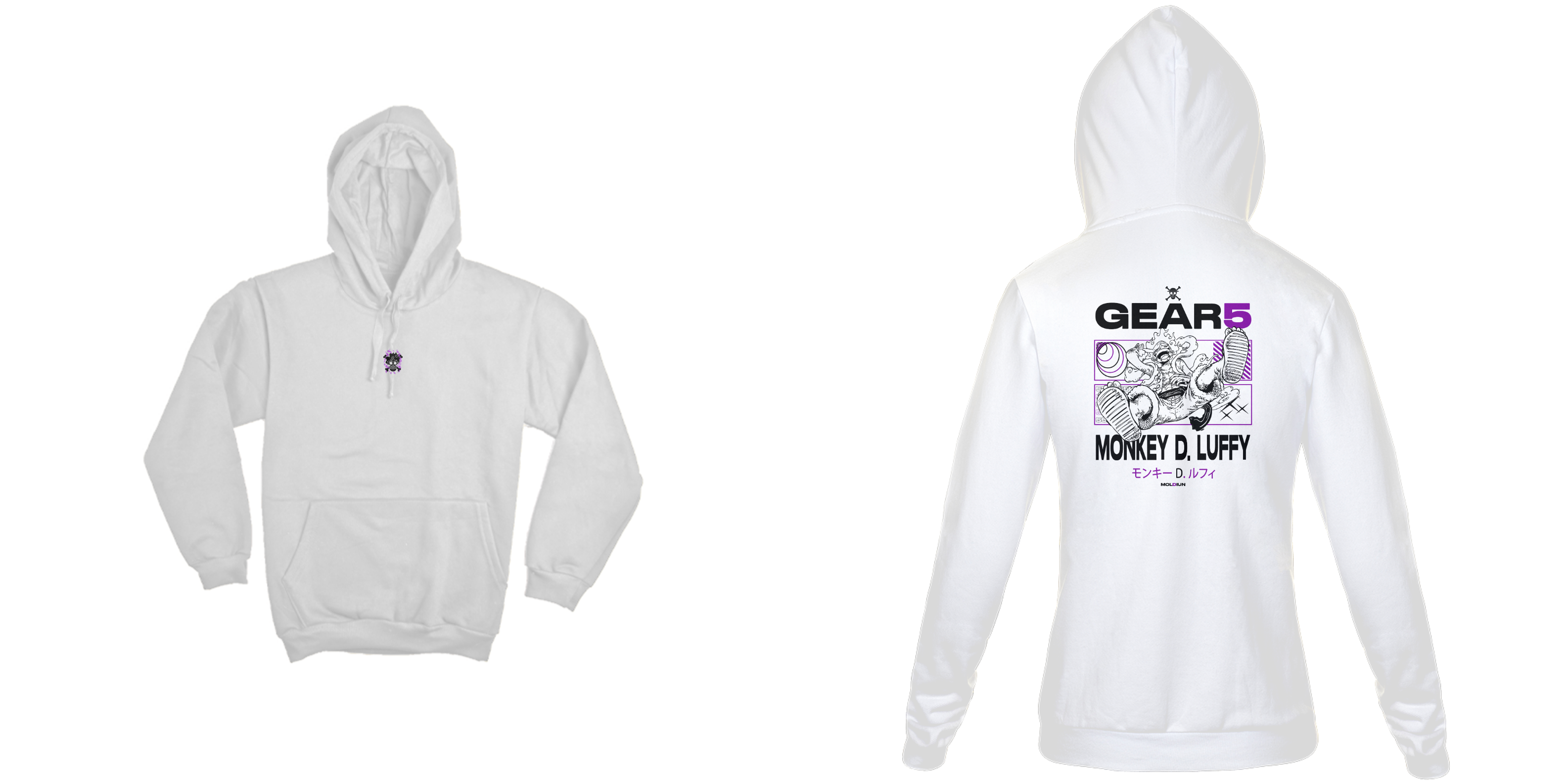 Monkey D. Luffy - One piece (frente e costas)