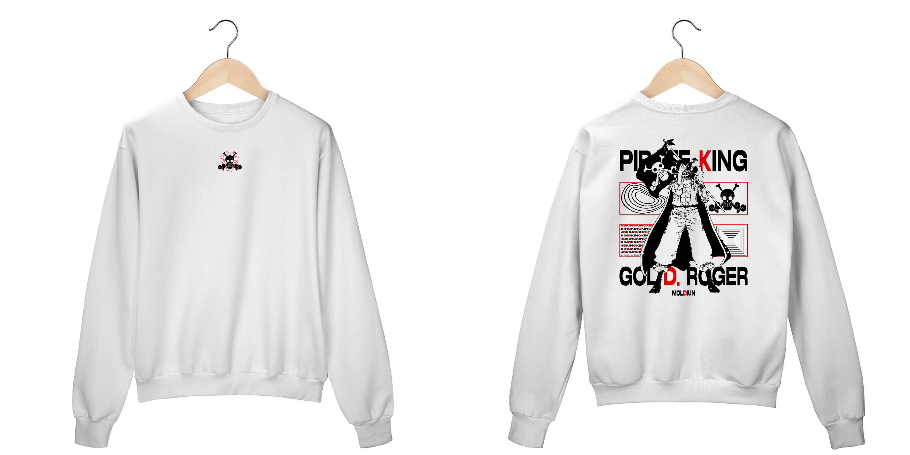 Gol D. Roger - One Piece (frente e costas)