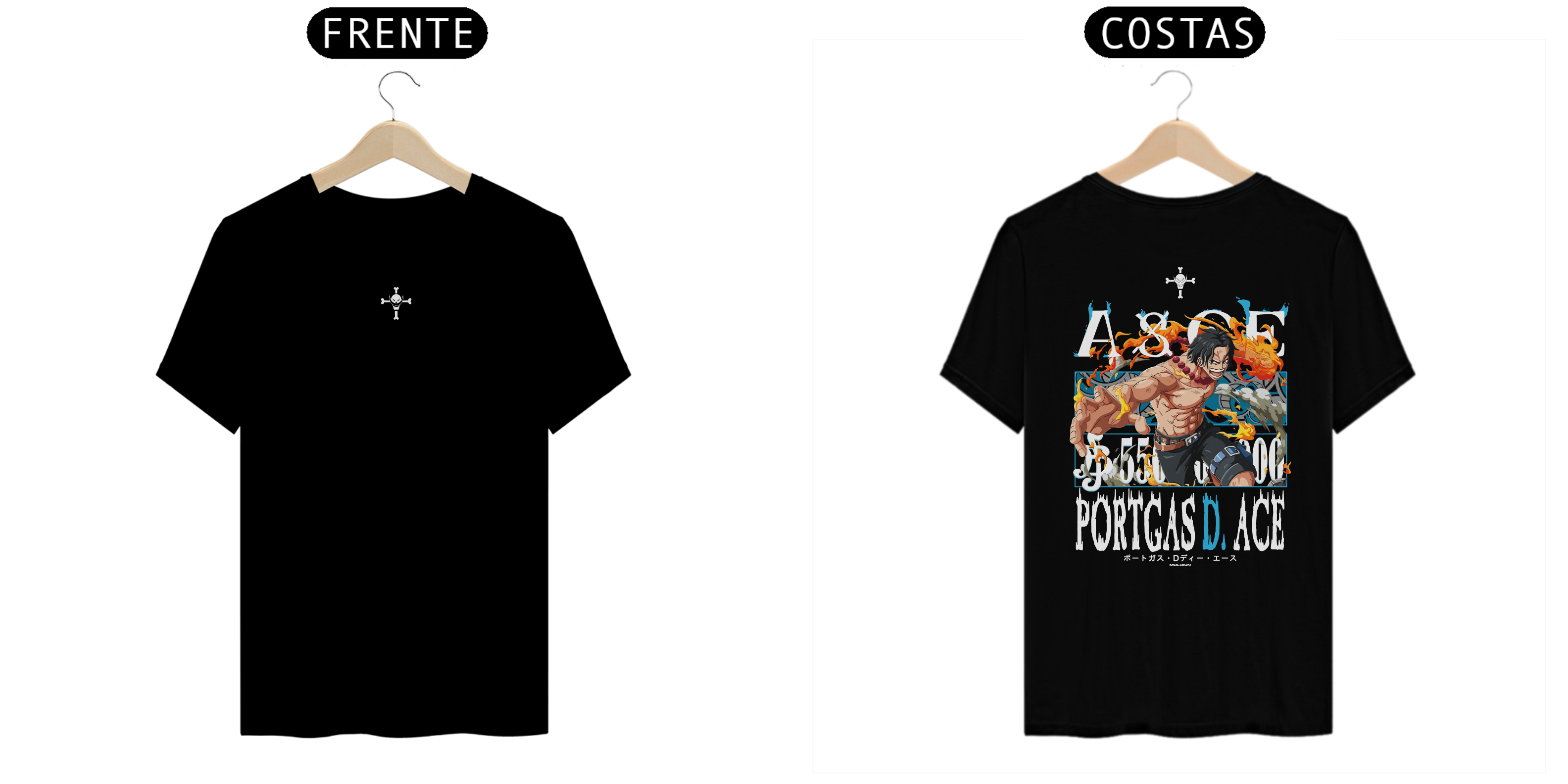 Portgas D. Ace - One Piece (frente e verso)