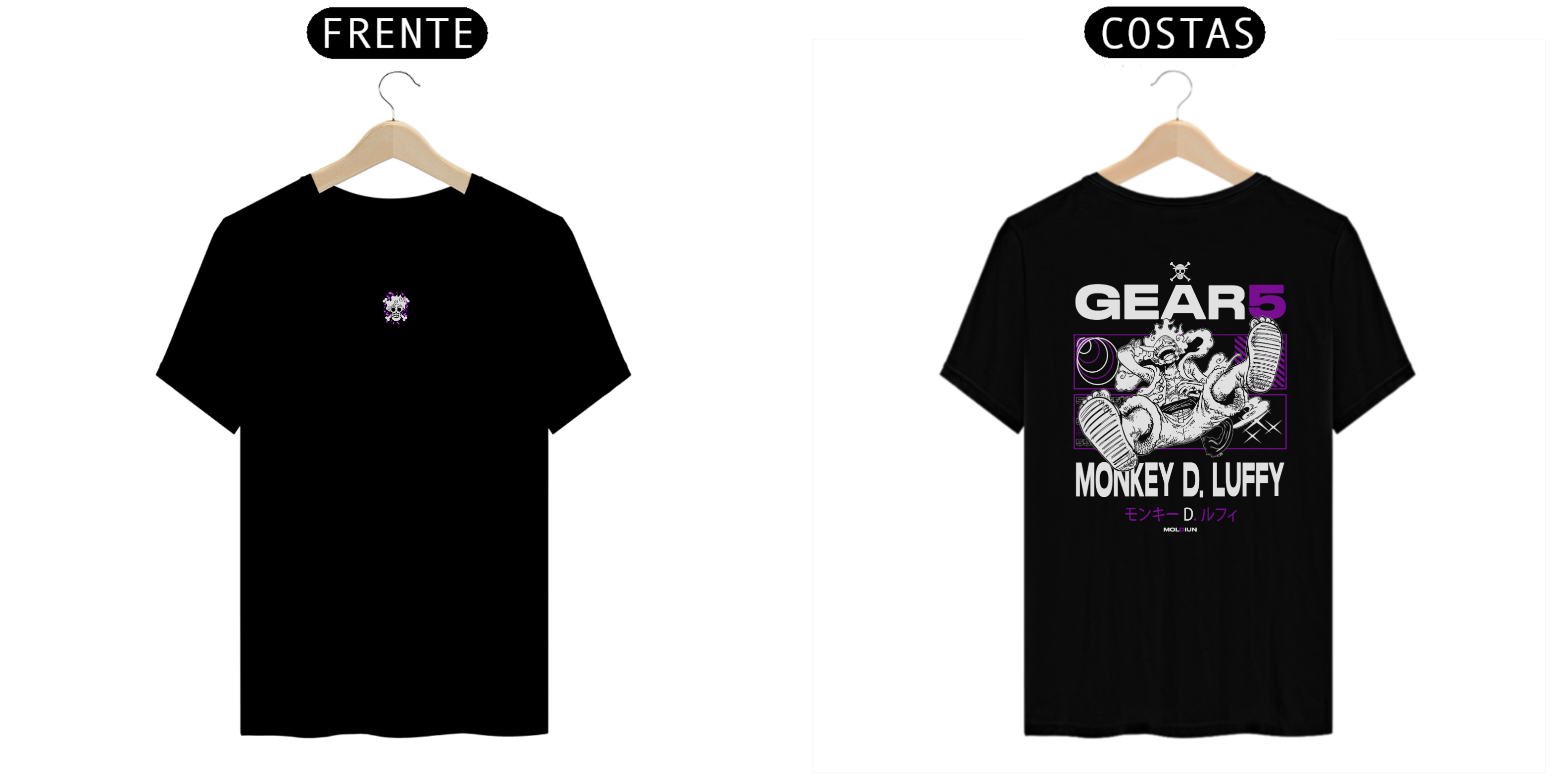 Monkey D. Luffy - One piece (frente e costas)