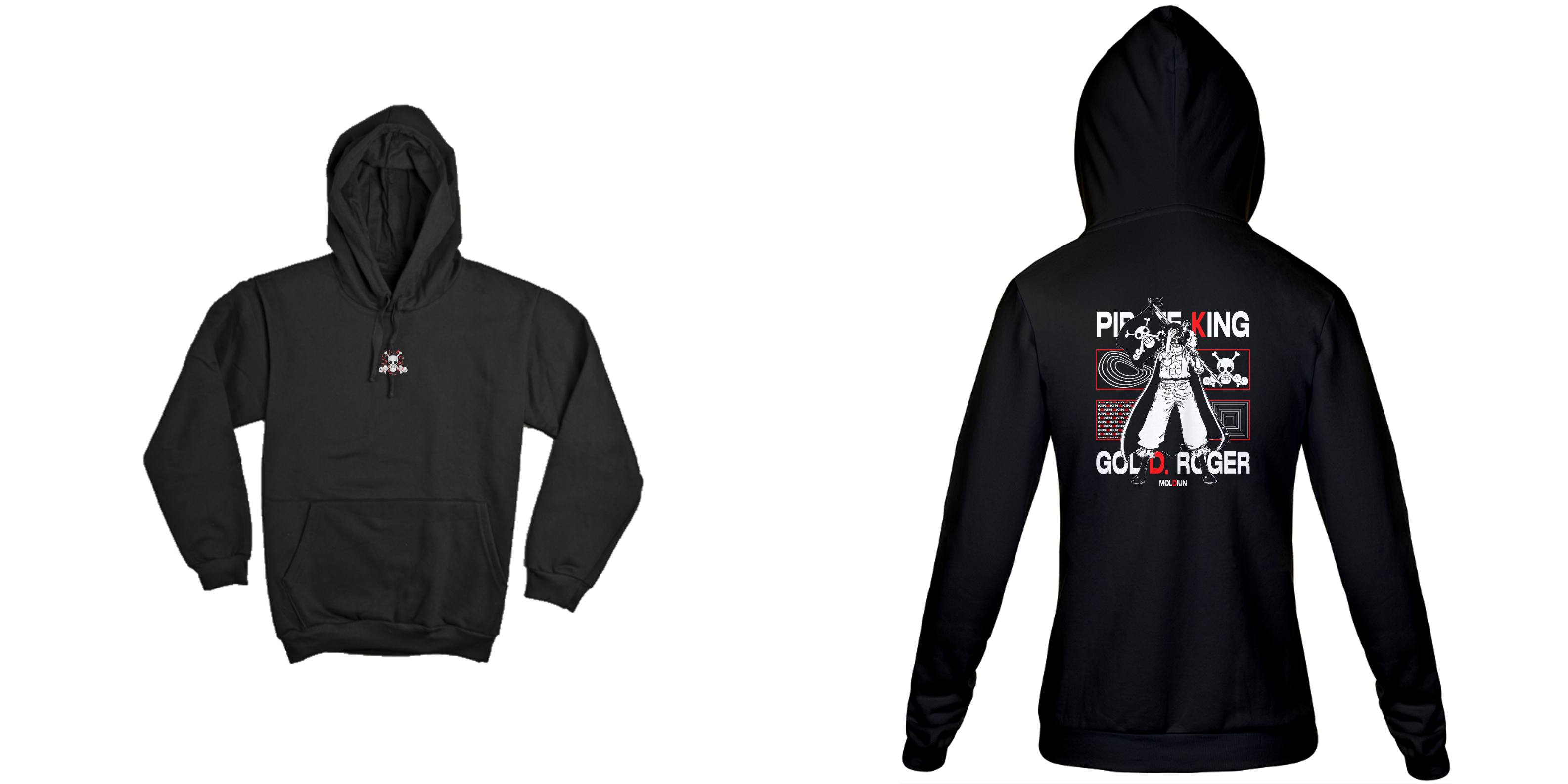 Gol D. Roger - One Piece (frente e costas)