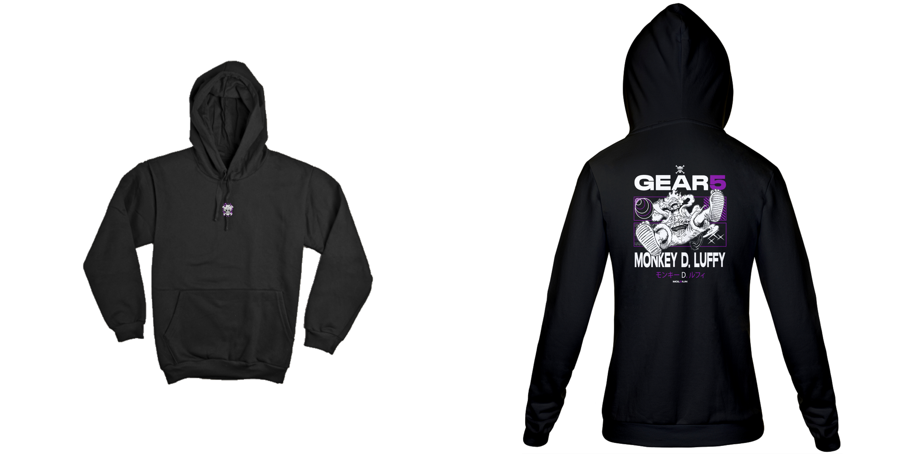 Monkey D. Luffy - One piece (frente e costas)