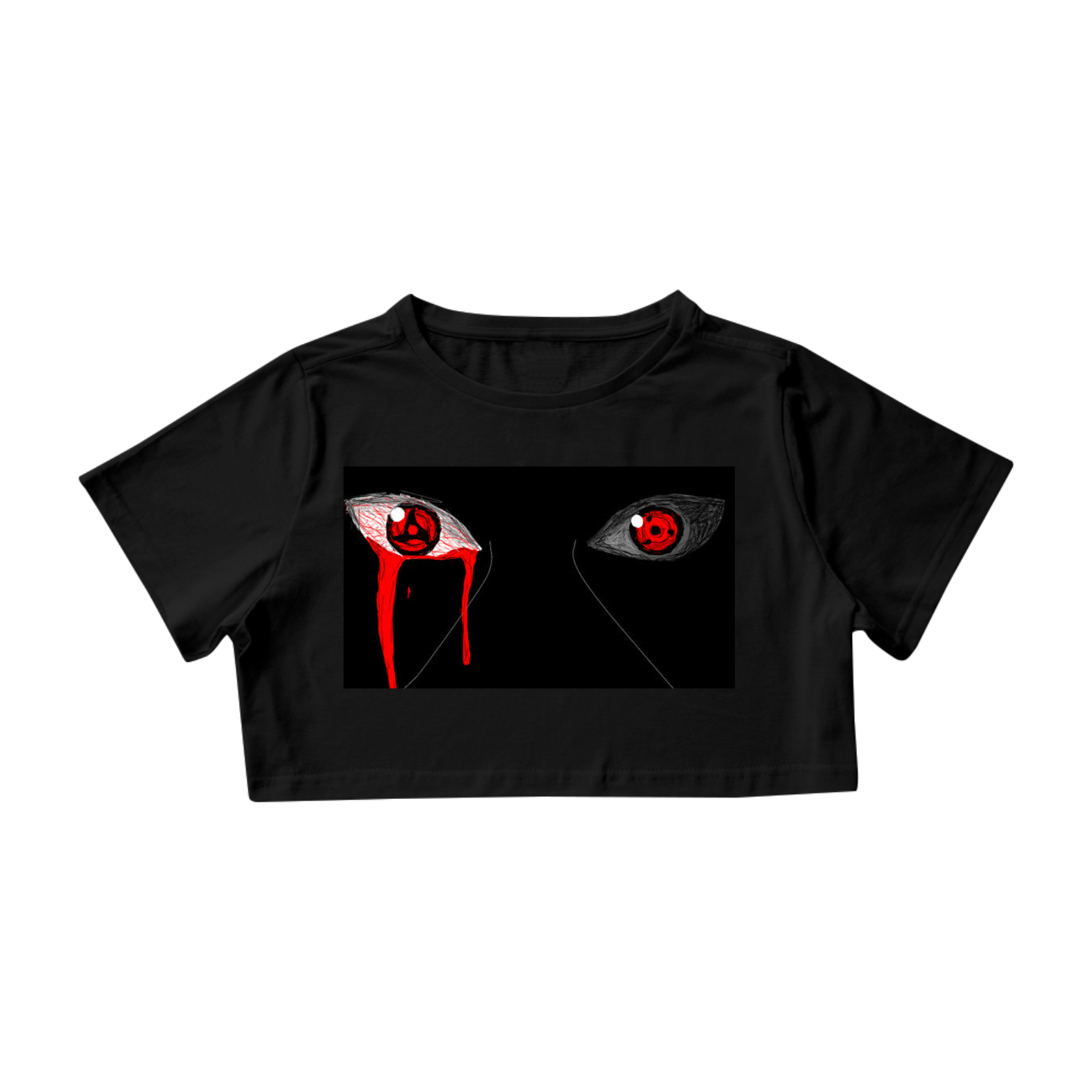 Nome do produto: Camisa choped preta, amaterazu itachi.