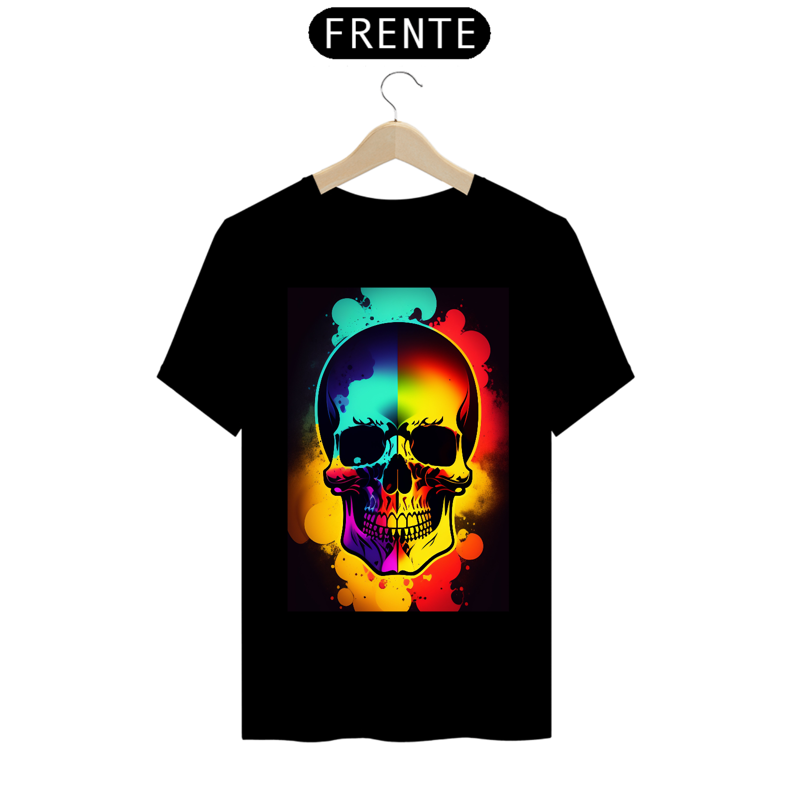 Nome do produto: Camiseta Caveira Colorida 