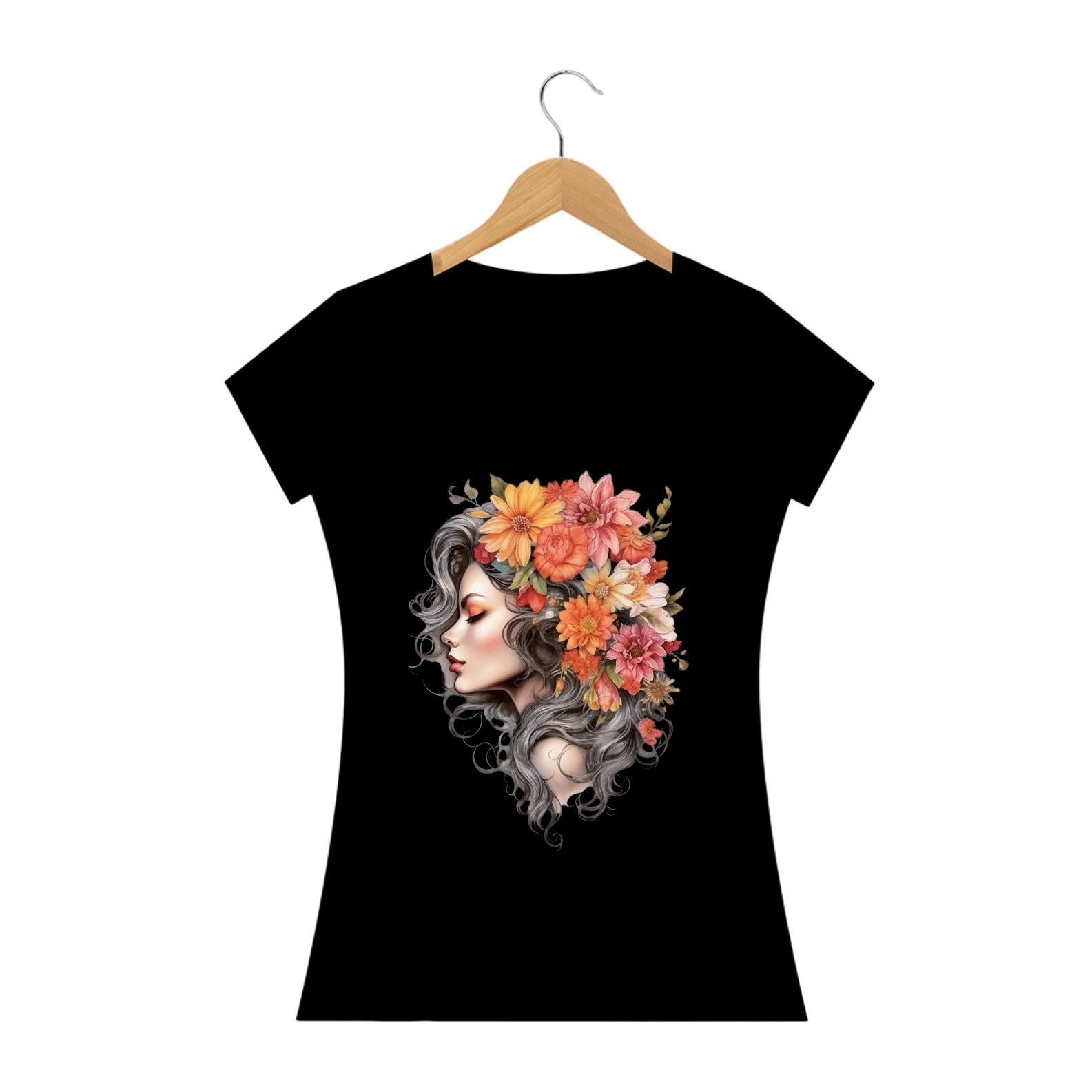 Nome do produto: Camiseta Feminina Flores em Flor - Celebrando a Beleza Feminina