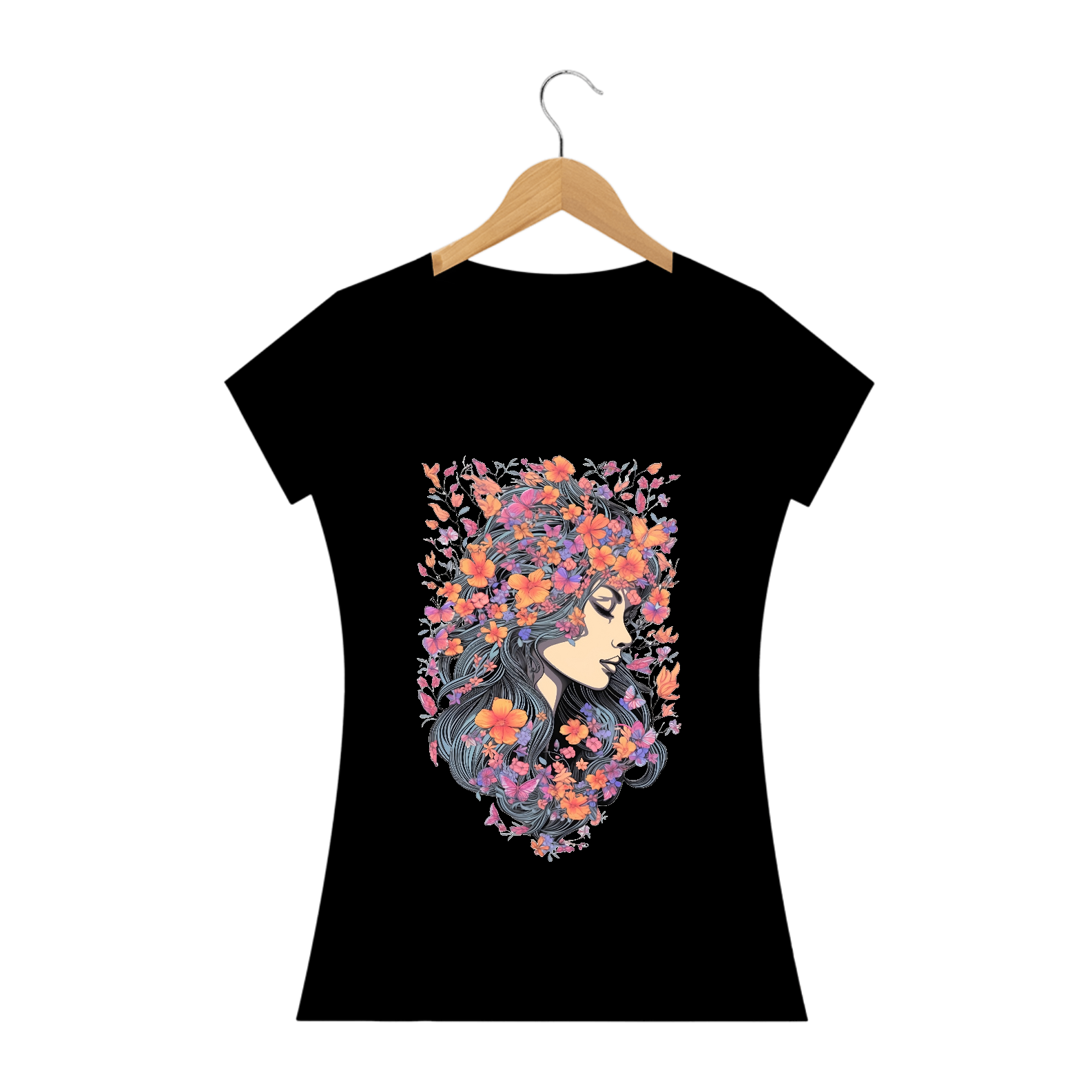 Nome do produto: Camiseta Feminina Abraçando a Beleza em Flor da Primavera - Flores Delicadas