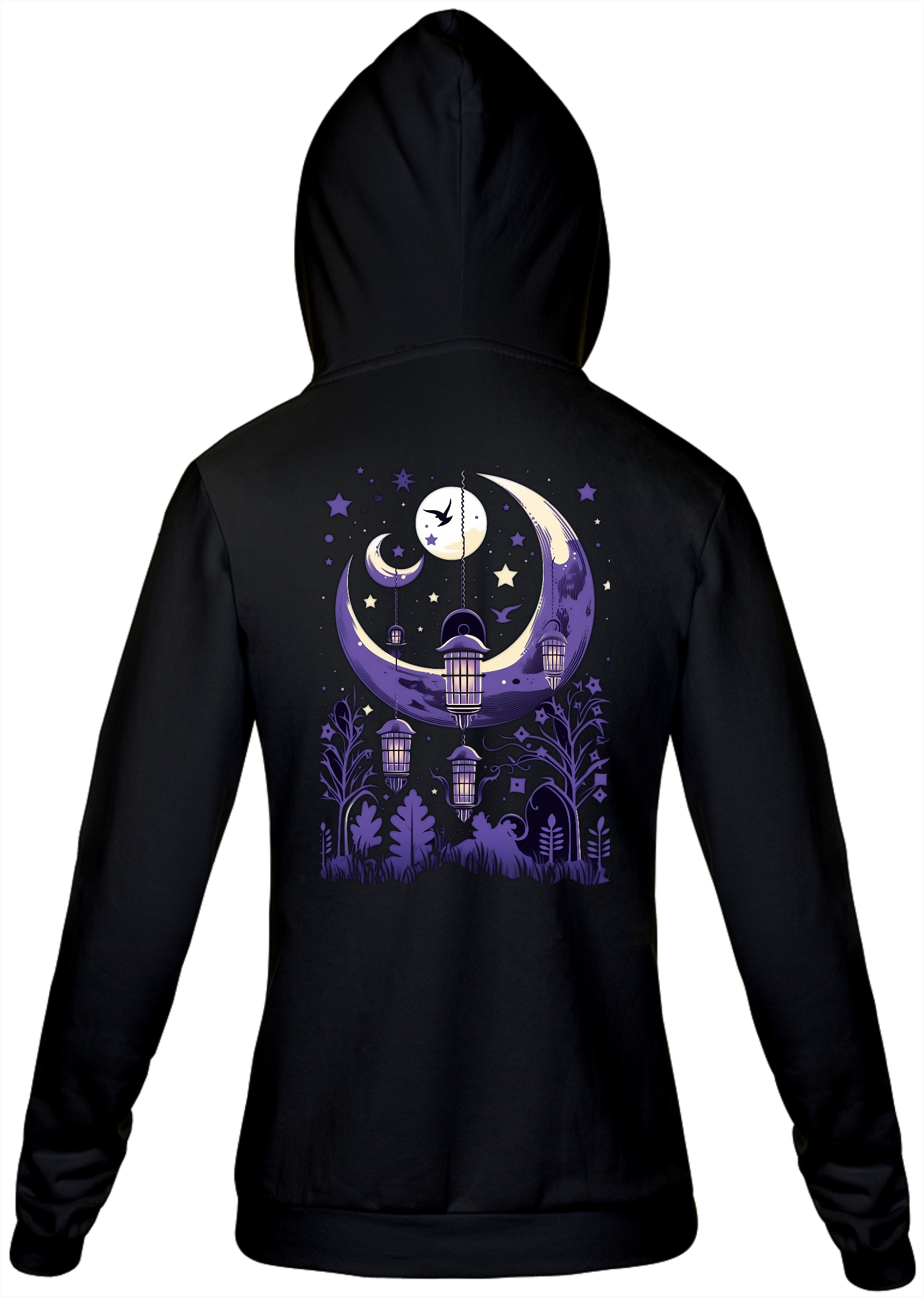 Nome do produto: Moletom Noite Encantadora: Lua Crescente e Estrelas Brilhantes