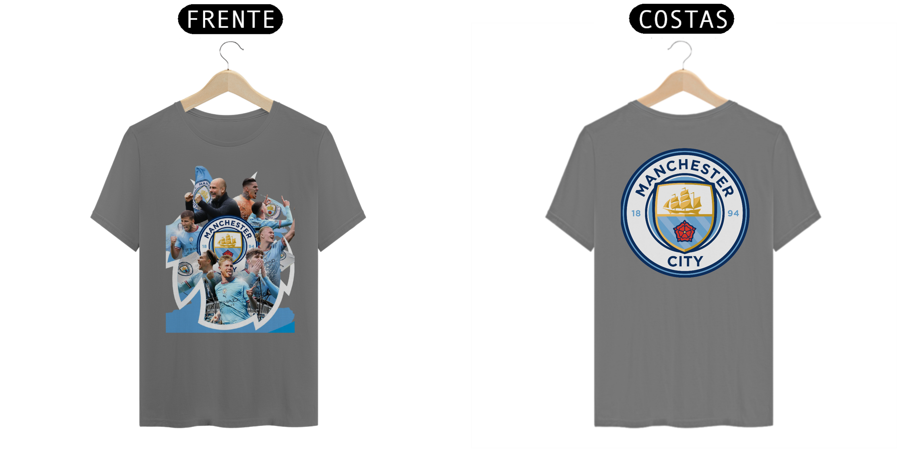 Nome do produto: CAMISA T-SHIRT ESTONADA - TEMA: MANCHESTER CITY 