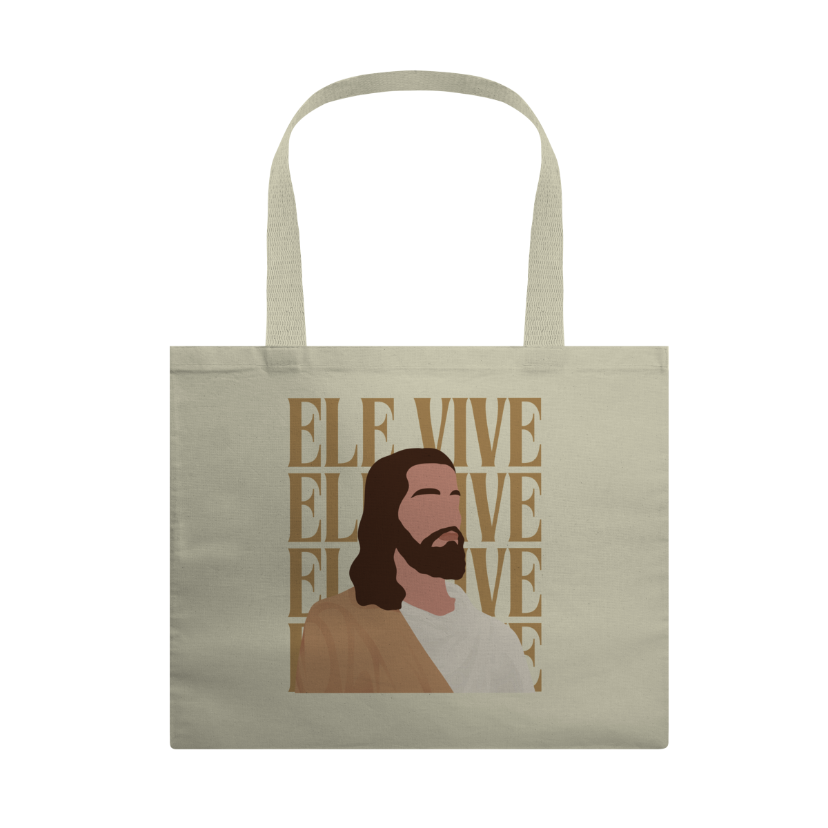 Nome do produto: Eco Bag WIZE WEAR “Ele Vive” – Estilo, Praticidade e Fé