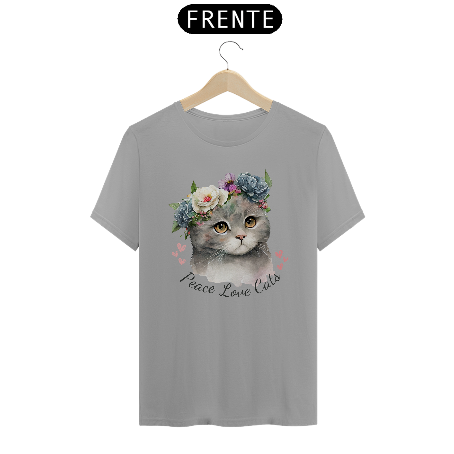 Nome do produto: Camisa Peace Love Cats