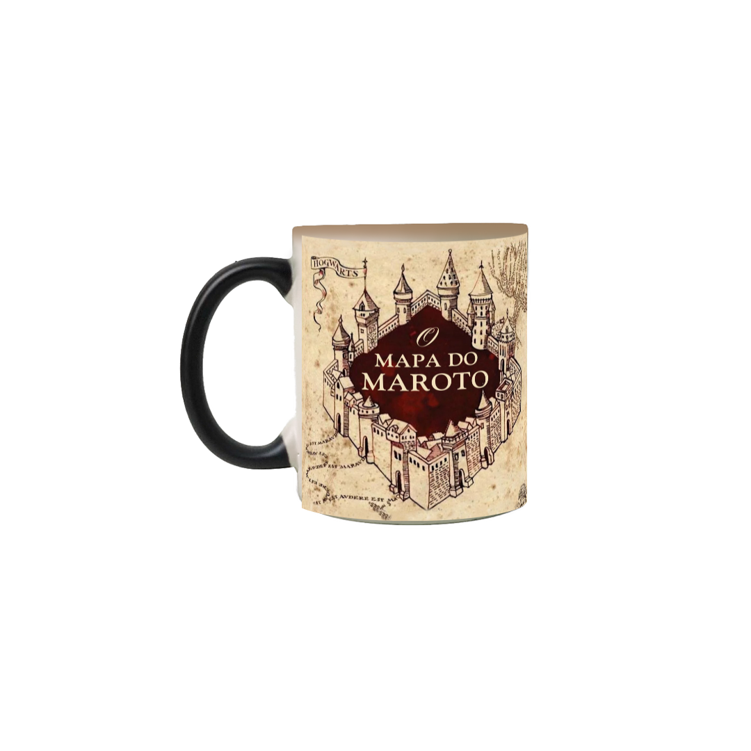 Nome do produto: Caneca Mágica Mapa do Maroto Harry Potter