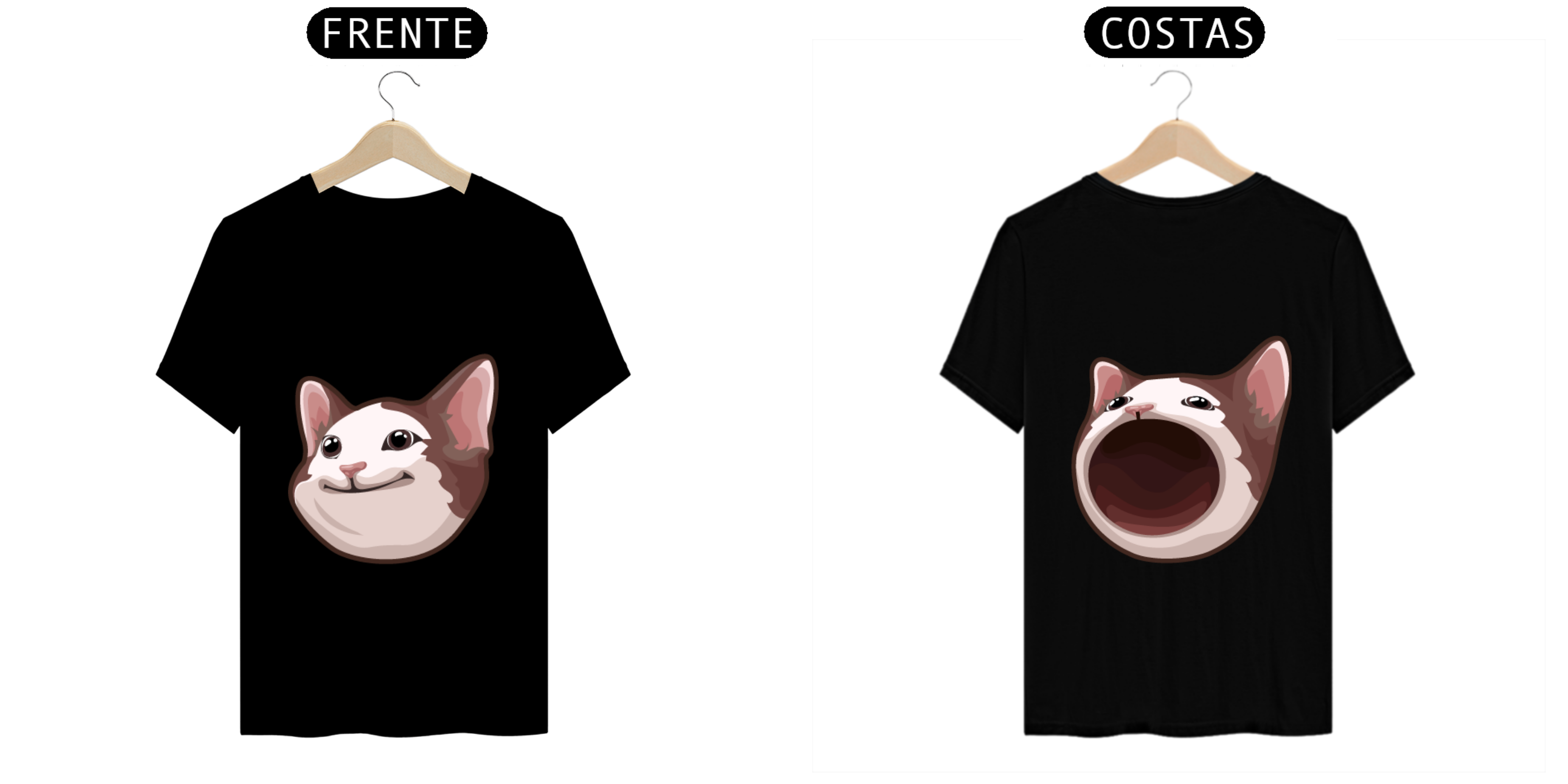 Nome do produto: Camisa Gato Desenho Boca Aberta