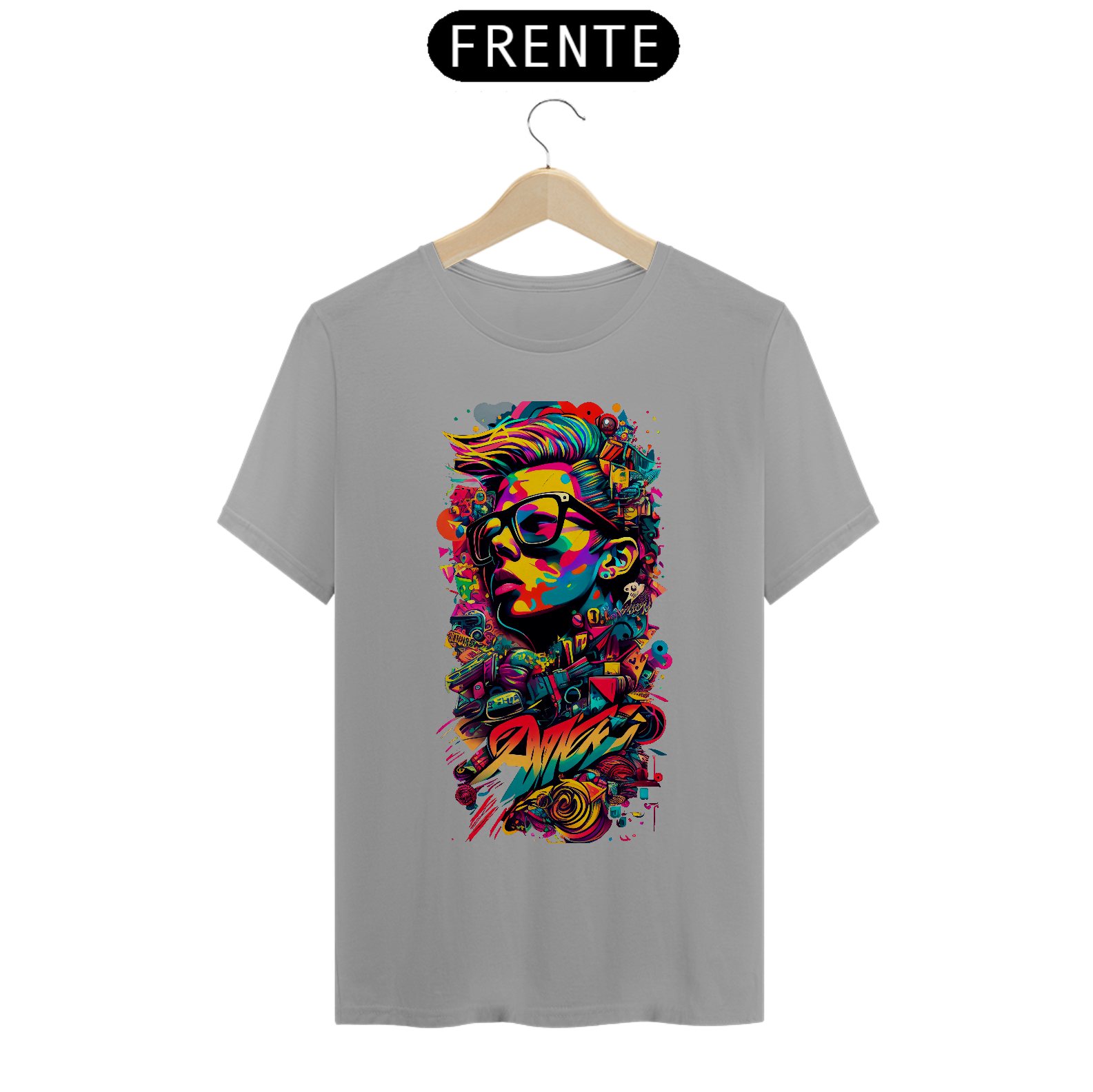 Nome do produto: Camiseta Grafite - branca e colorida