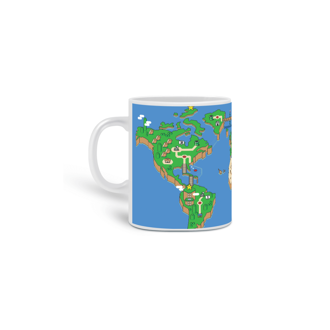 Nome do produto: Caneca Mario Mapa Mundi