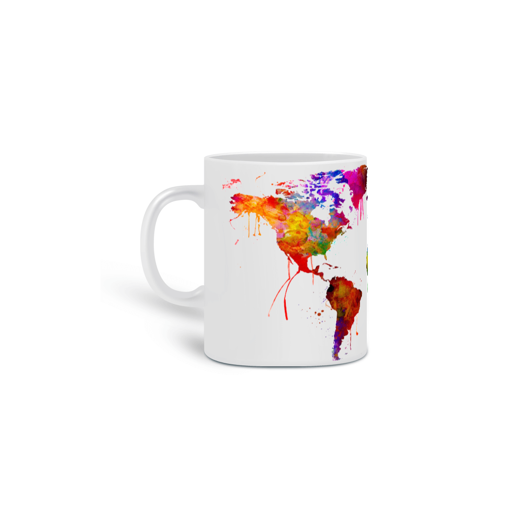 Nome do produto: Caneca Mapa Mundi