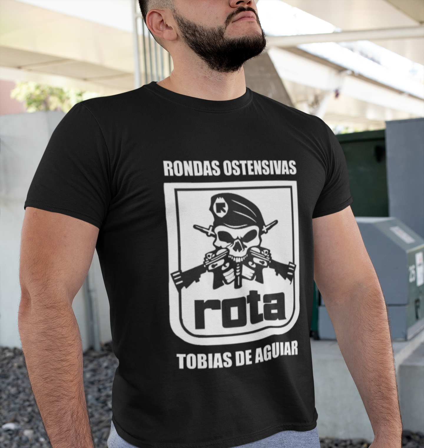 Nome do produto: Camiseta Caveira ROTA Escritas - Preta