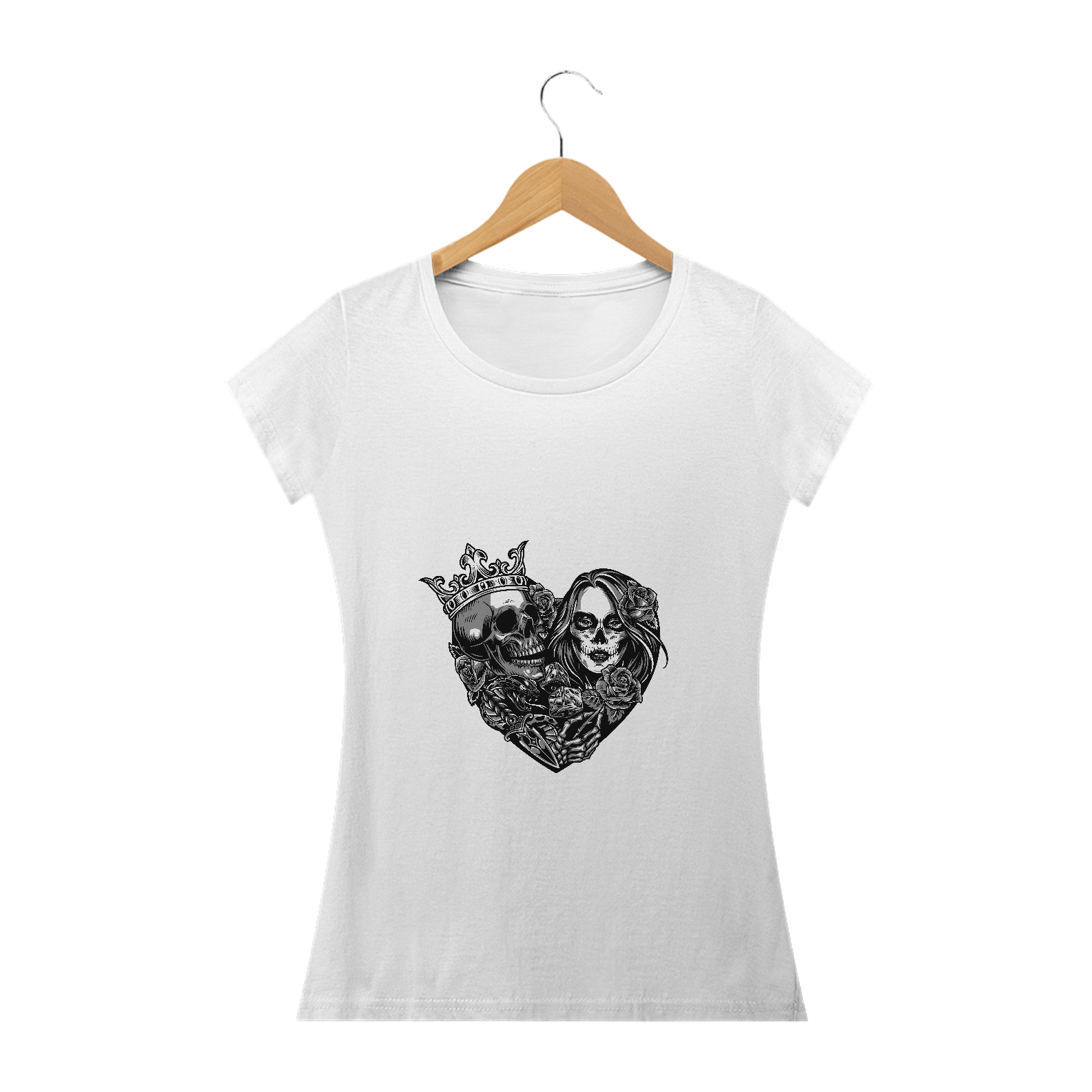 Nome do produto: Amor Bandido (camiseta babylook branca)