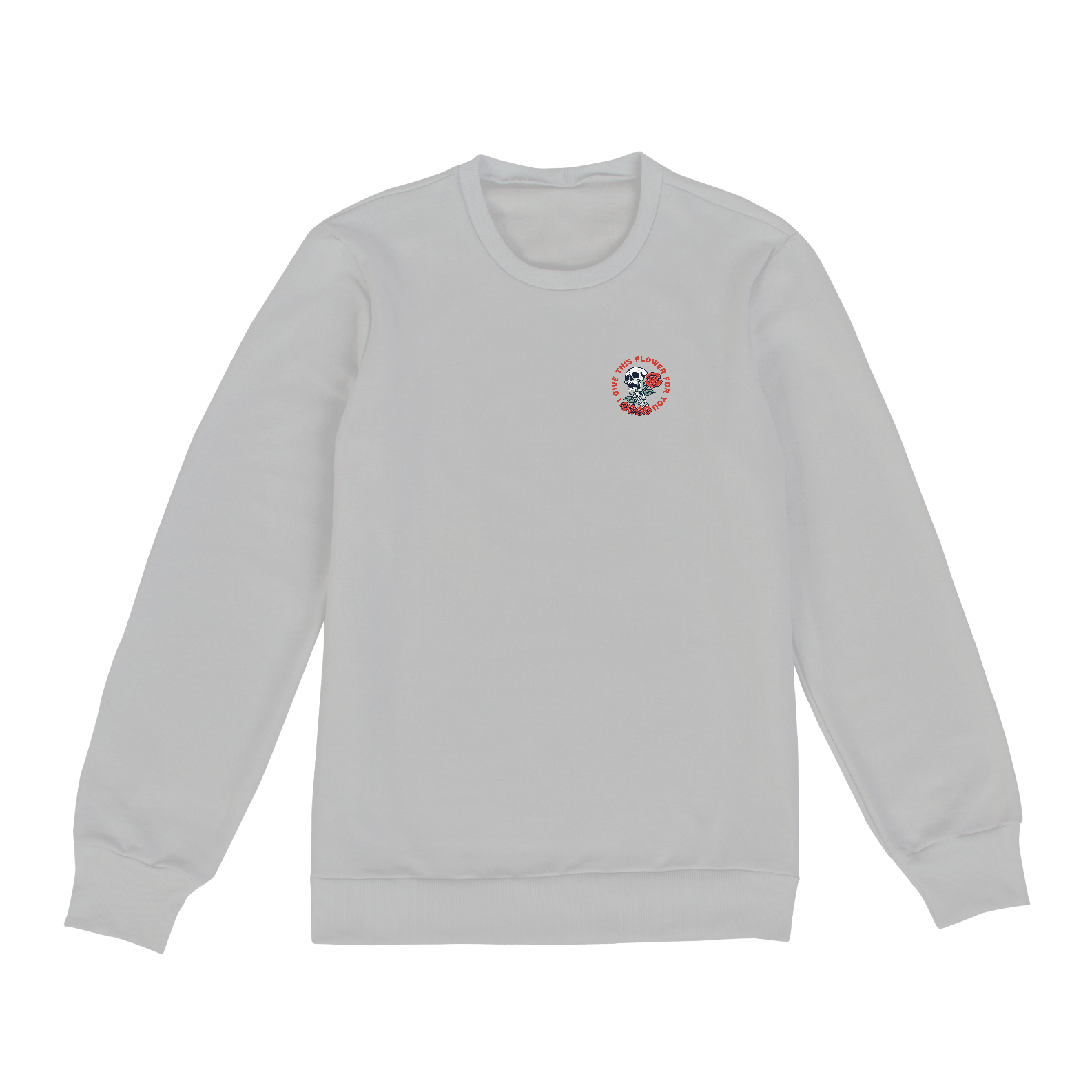 Nome do produto: Flores & Caveira (moletom unissex cinza ou branco)