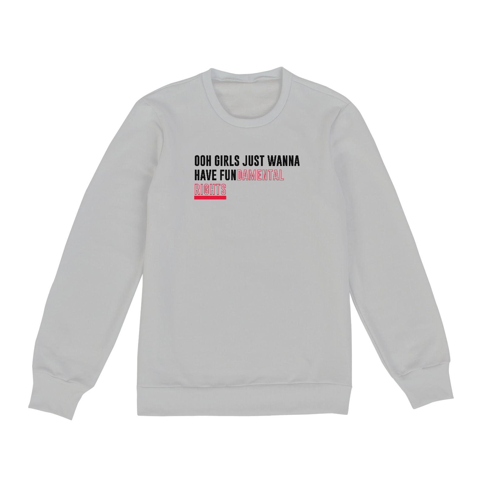Nome do produto: Ooh girls just wanna have fun(damental rights) [moletom unisex cinza ou branco]