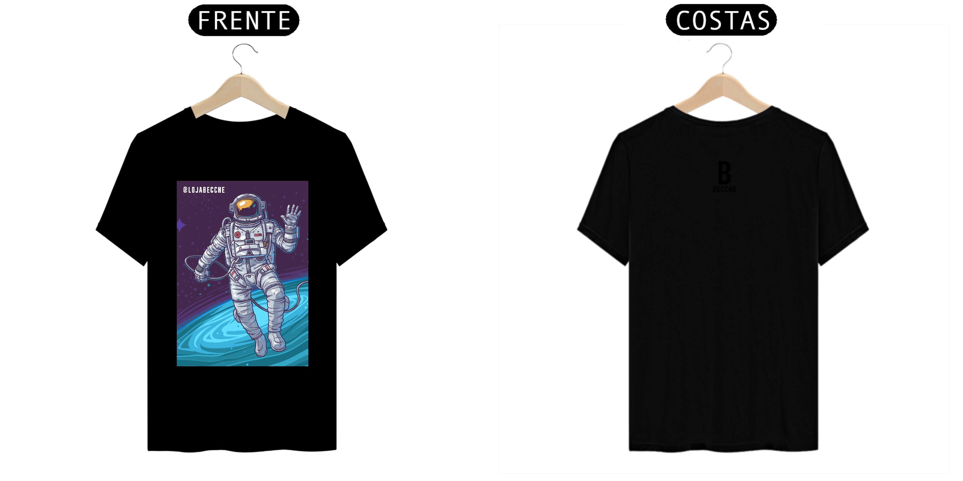 Nome do produto: Camiseta (preto ou branco) | AstroNauta
