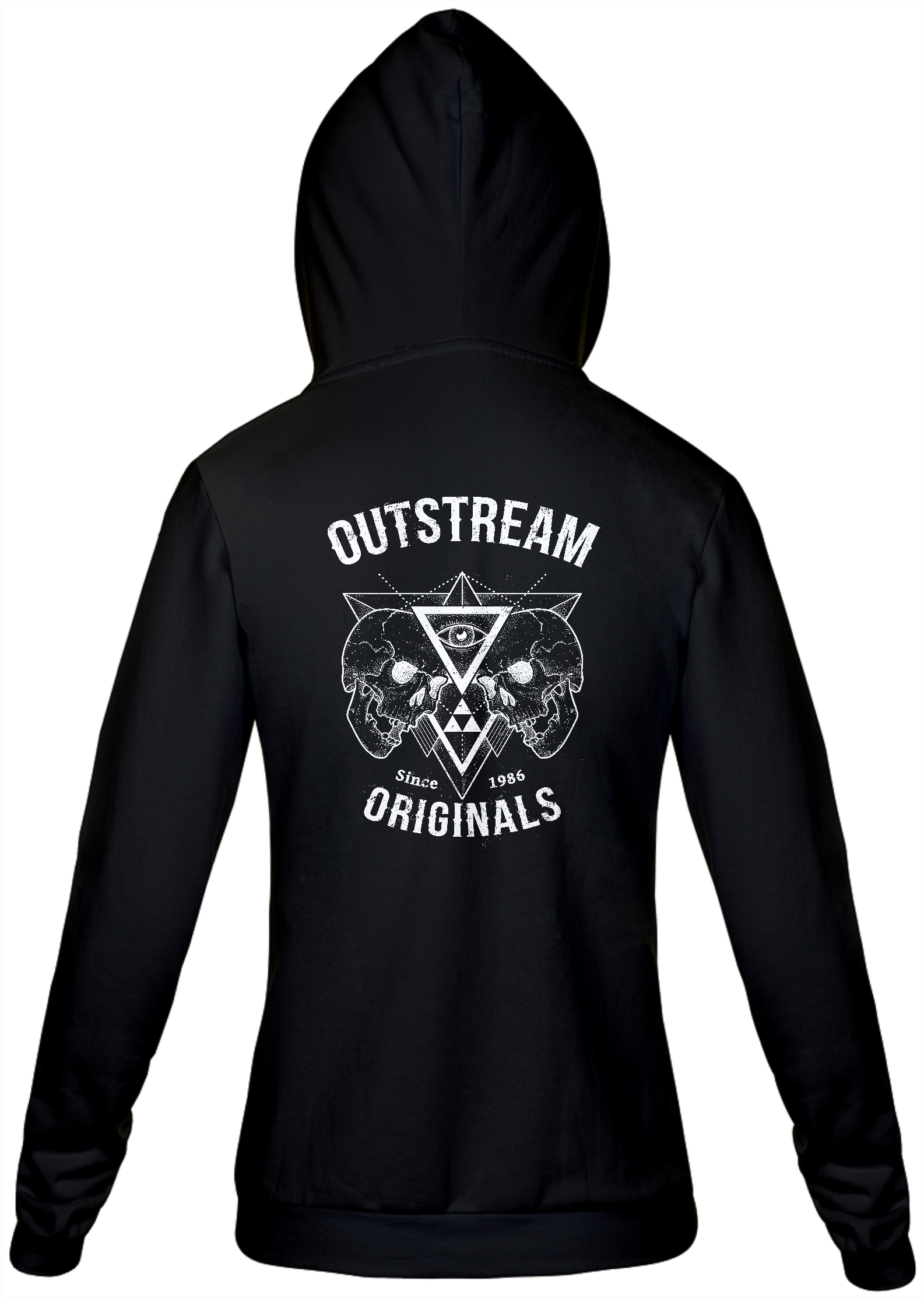 Nome do produto: Outstream Originals (moletom preto c/ziper unissex)