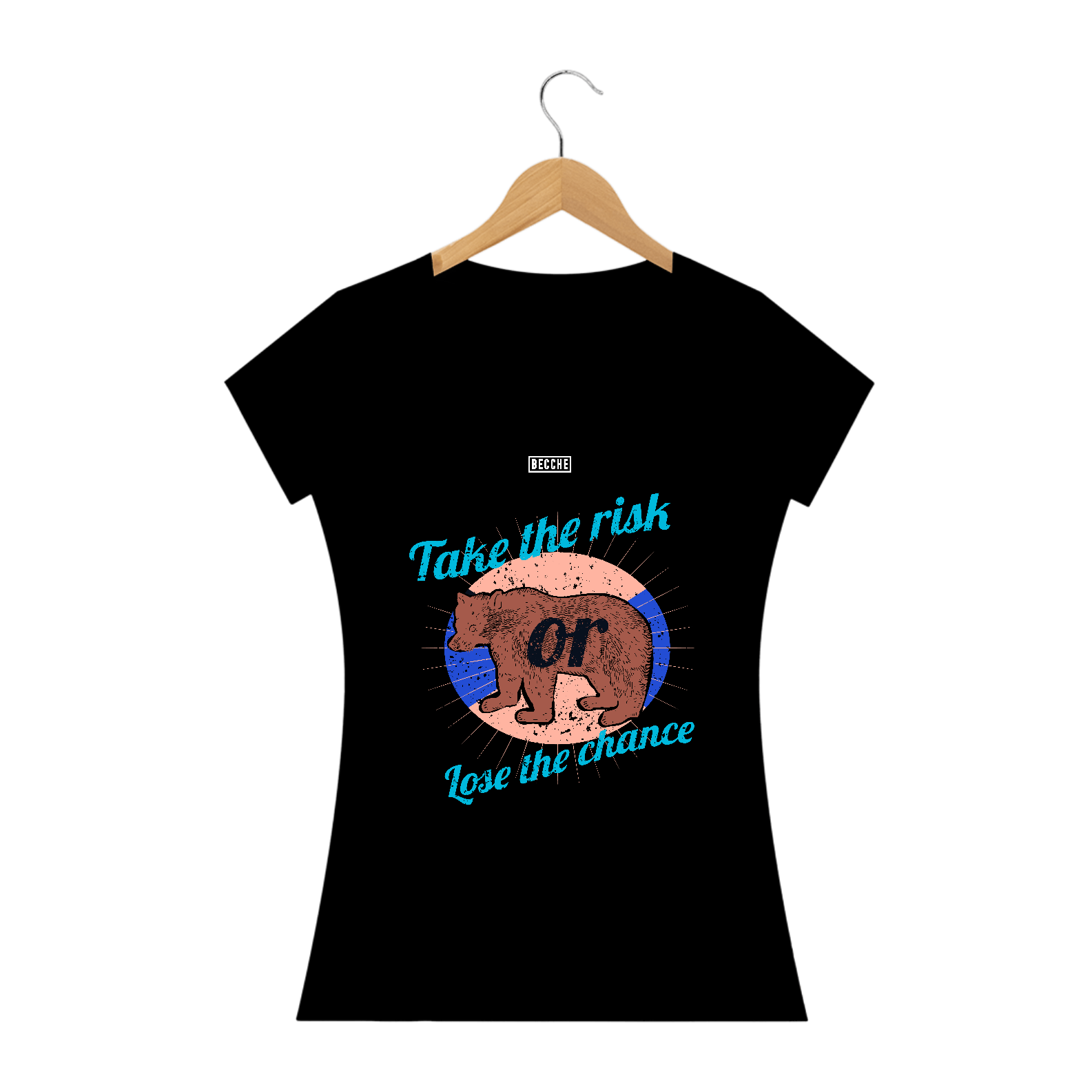 Nome do produto: ARTE: TAKE THE RISK OR LOSE THE CHANCE | Camiseta Feminina