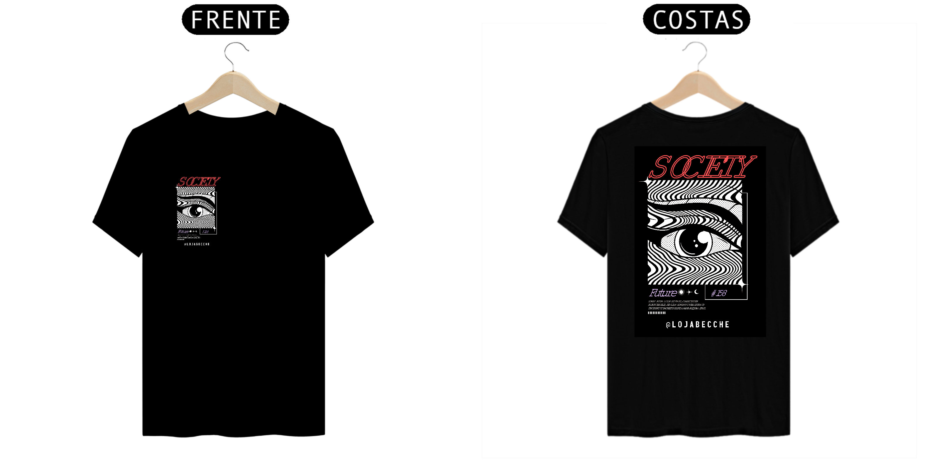 Nome do produto: SOCIETY | camiseta preta | estampa frente e verso