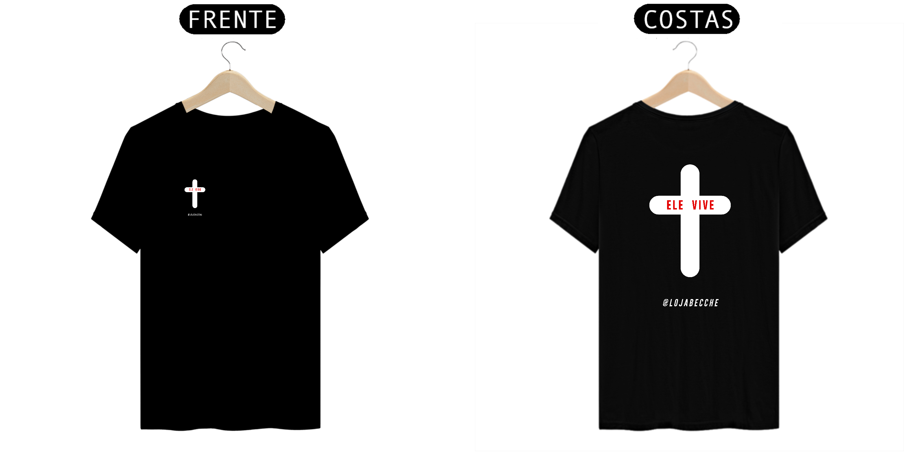 Nome do produto: Ele vive | Cruz | Camiseta Black 