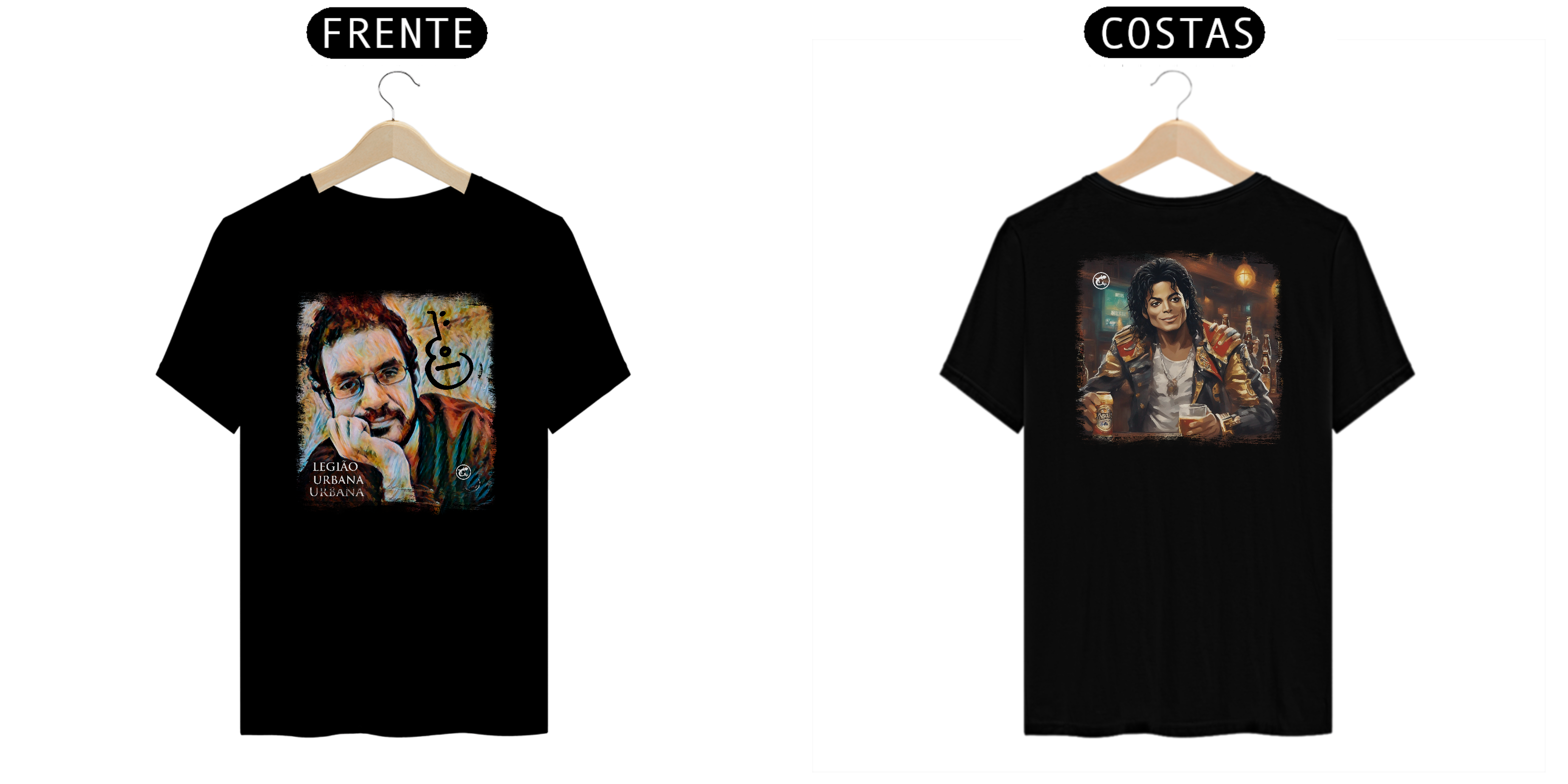 Nome do produto: Camiseta Legião e Michael Jackson