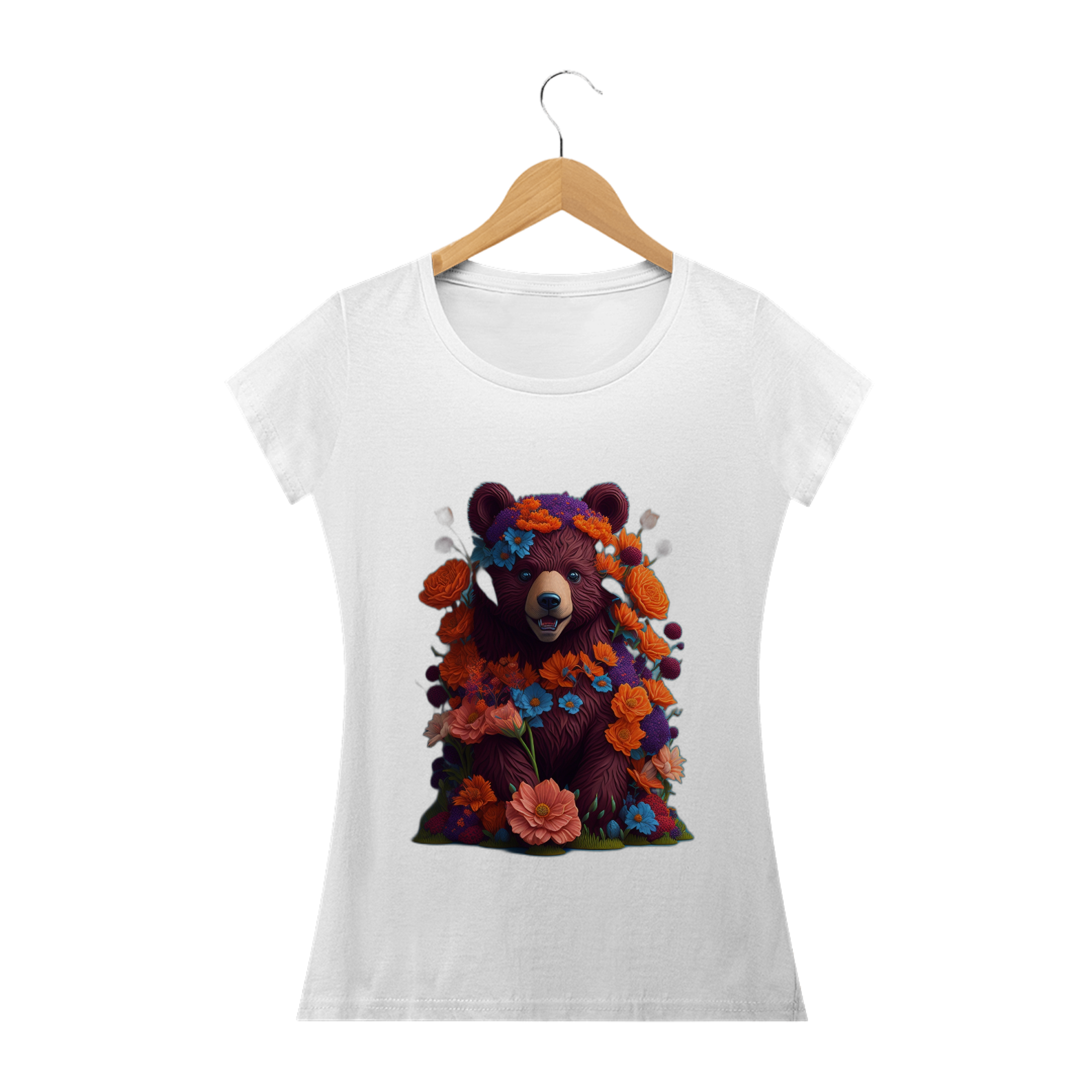 Nome do produto: BABY LOOK BEAR FLOWERS