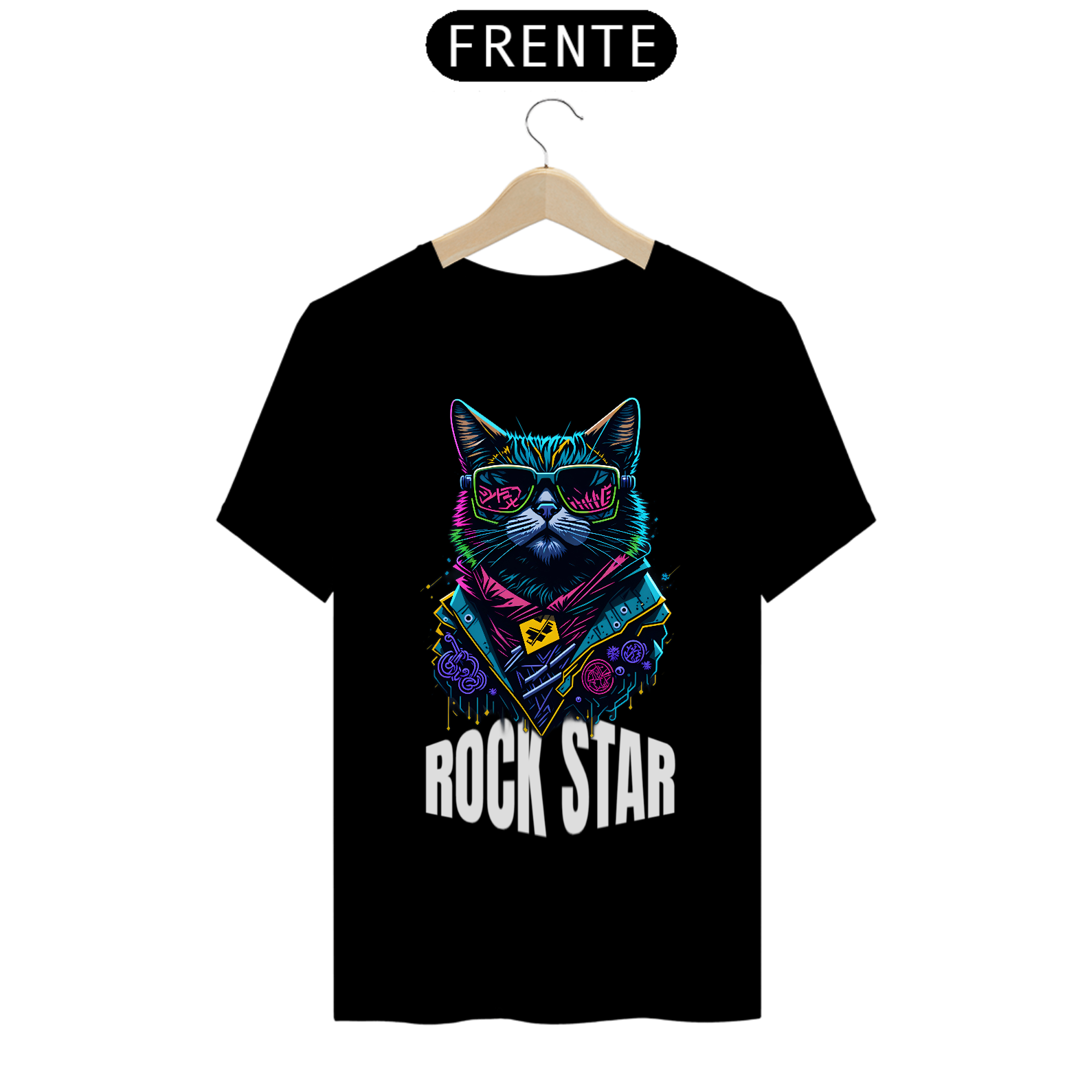 Nome do produto: CAMISA CAT ROCK STAR