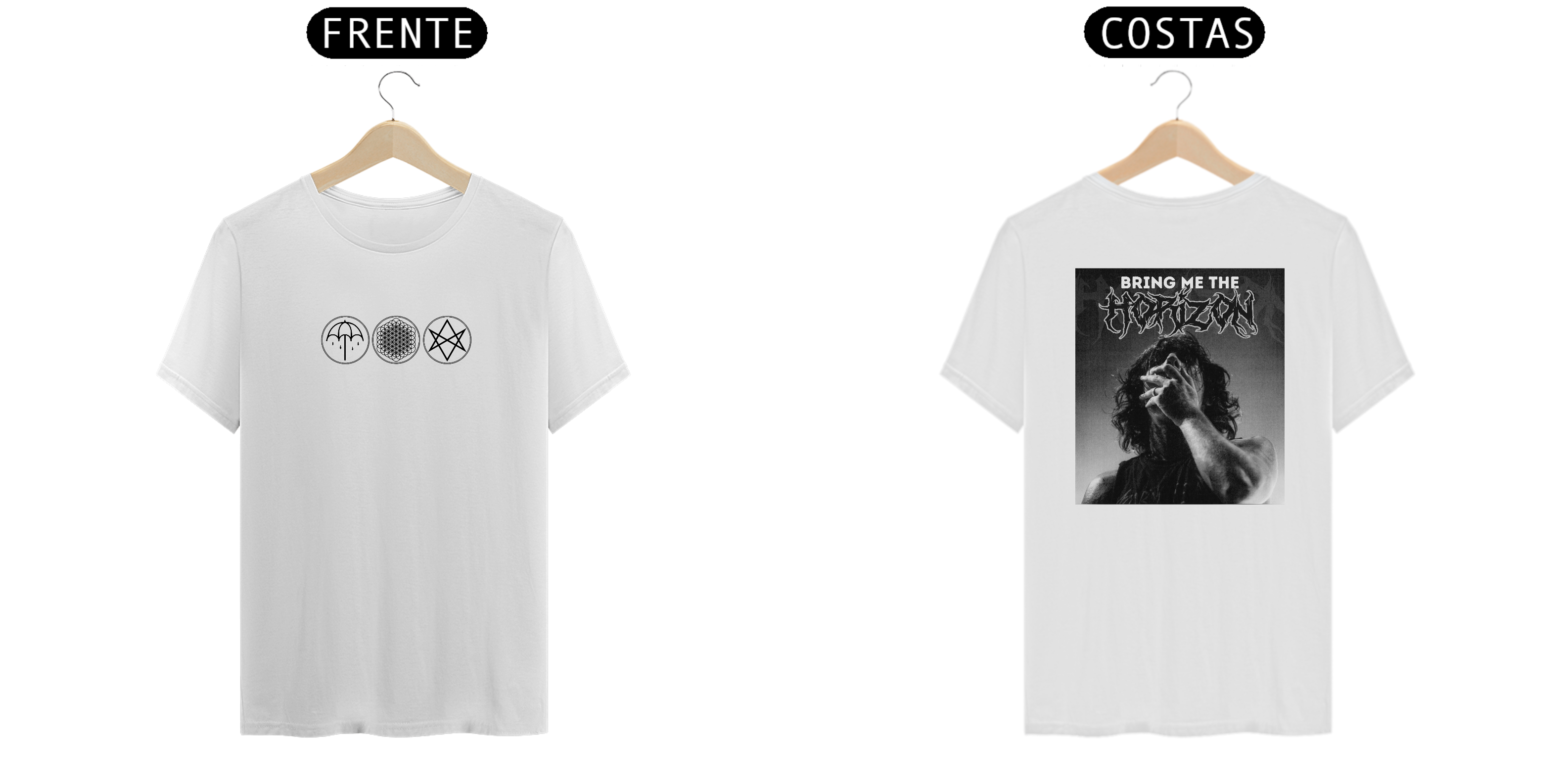 Nome do produto: Camiseta Bring Me The Horizon - Símbolos (Frente única)