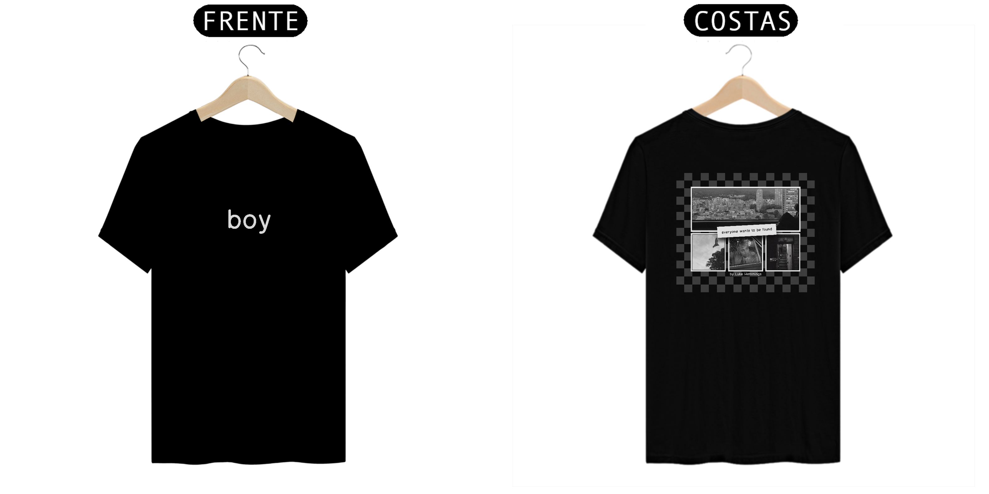 Nome do produto: Camiseta Luke Hemmings - Everyone wants to be found (Frente e Verso)