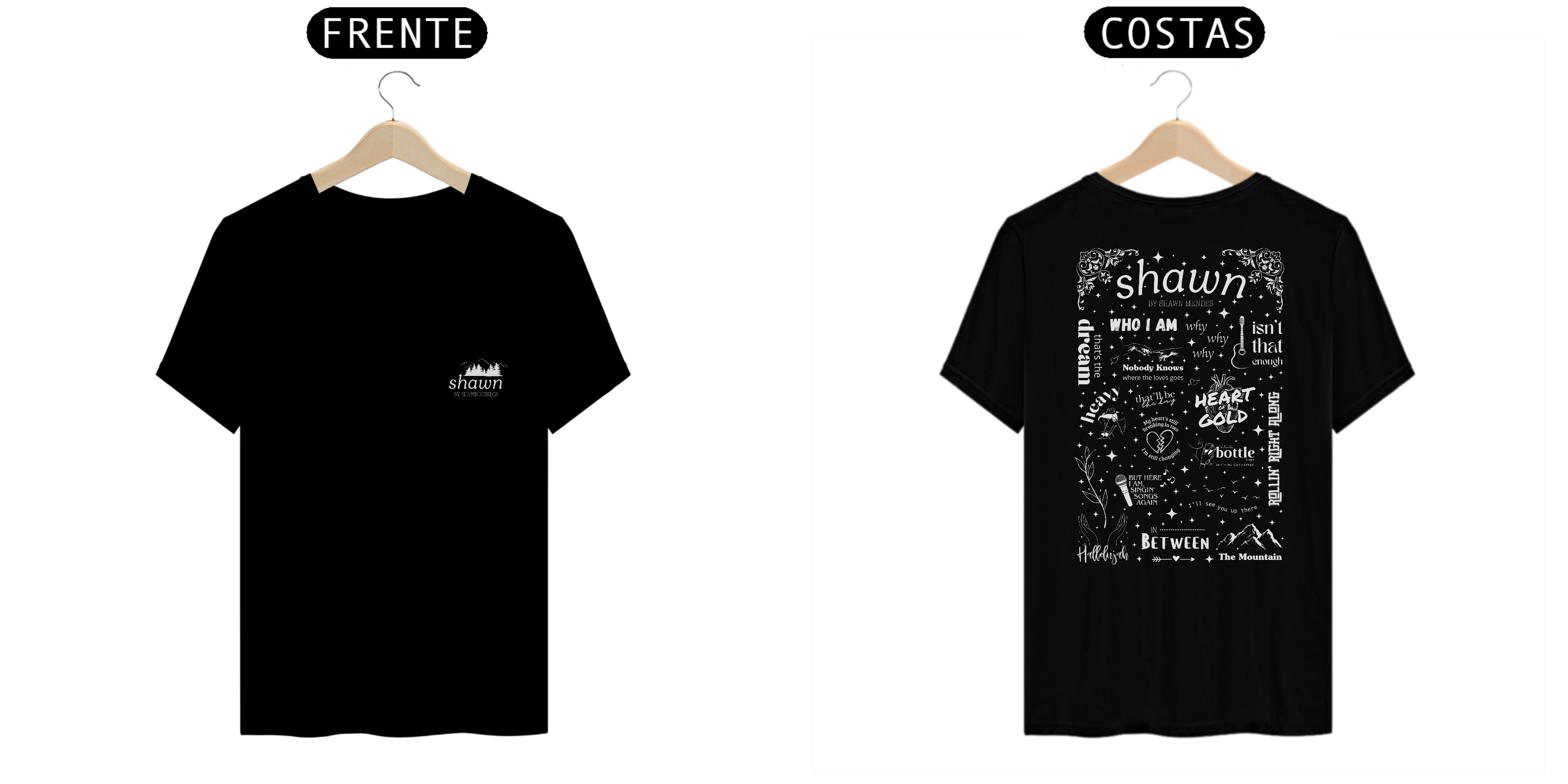 Nome do produto: Camiseta Shawn Mendes - Álbum Shawn - Versão Preta