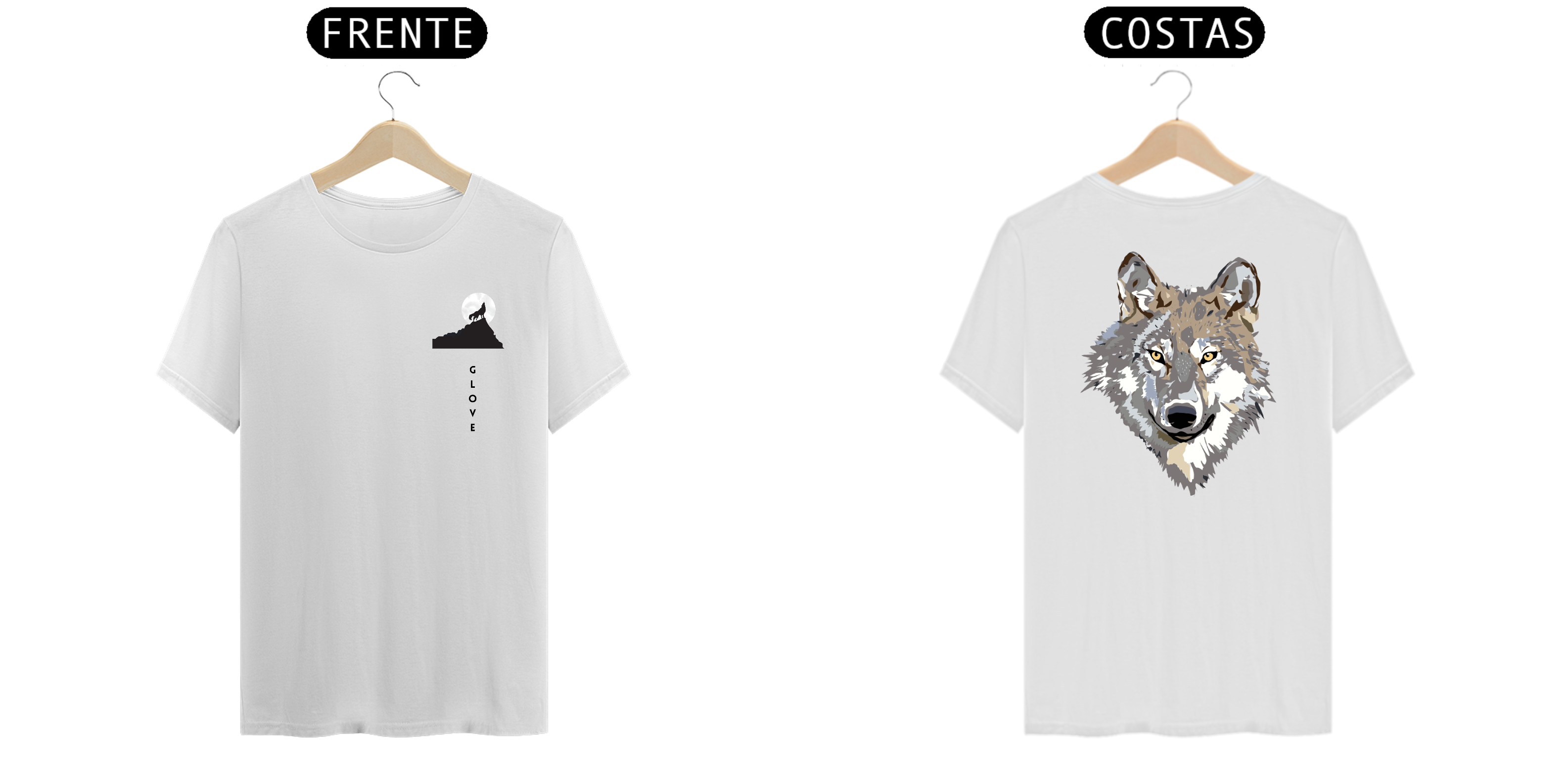 Nome do produto: camisa lobo estampa costas