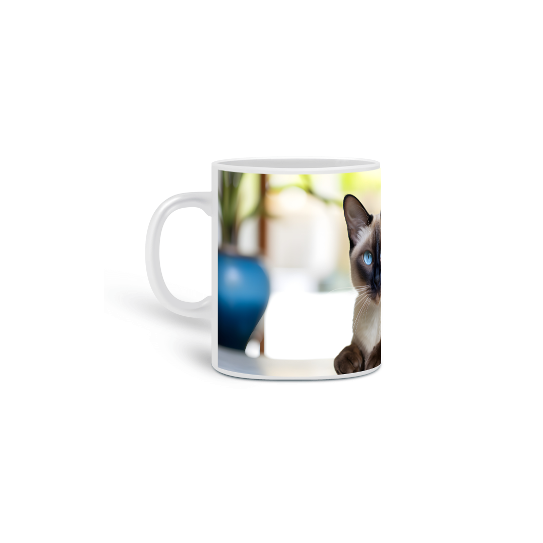 Nome do produto: Caneca Gato Siamês com Arte Digital - #Autenticidade 0004
