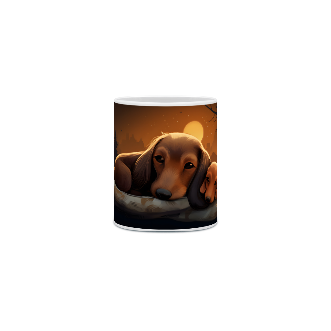 Nome do produto: Caneca Dachshund(Salsicha) com Arte Digital - #Autenticidade 0001