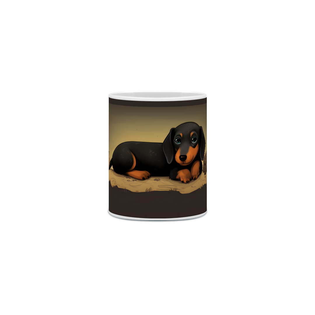 Nome do produto: Caneca Dachshund(Salsicha) com Arte Digital - #Autenticidade 0002