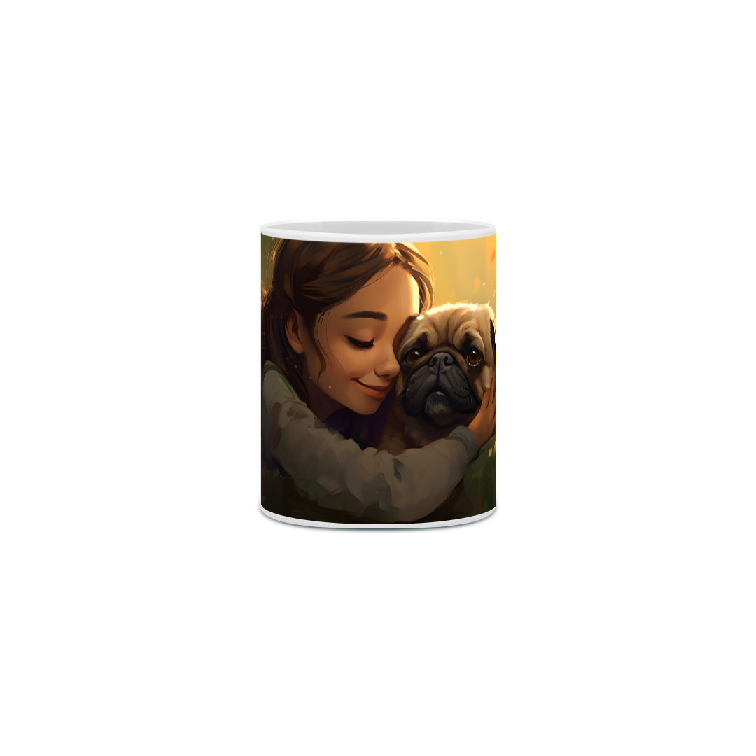 Nome do produto: Caneca Pug com Arte Digital - #Autenticidade 0002