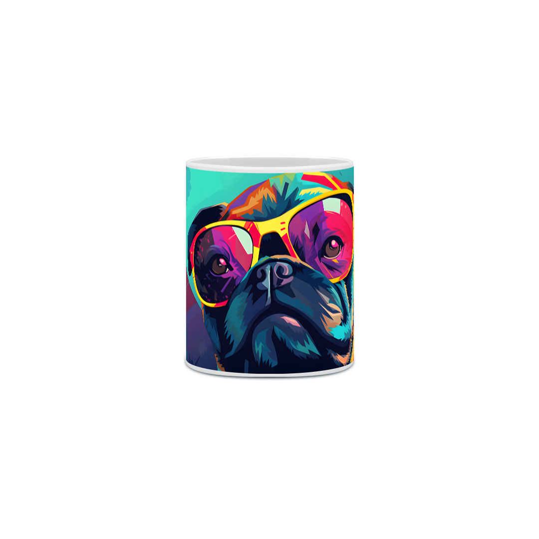 Nome do produto: Caneca Pug com Arte Digital - #Autenticidade 0007