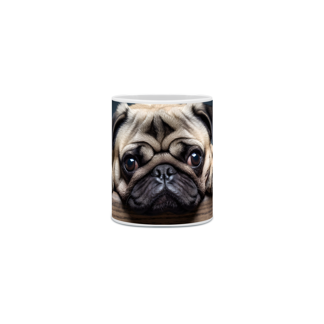 Nome do produto: Caneca Pug com Arte Digital - #Autenticidade 0014