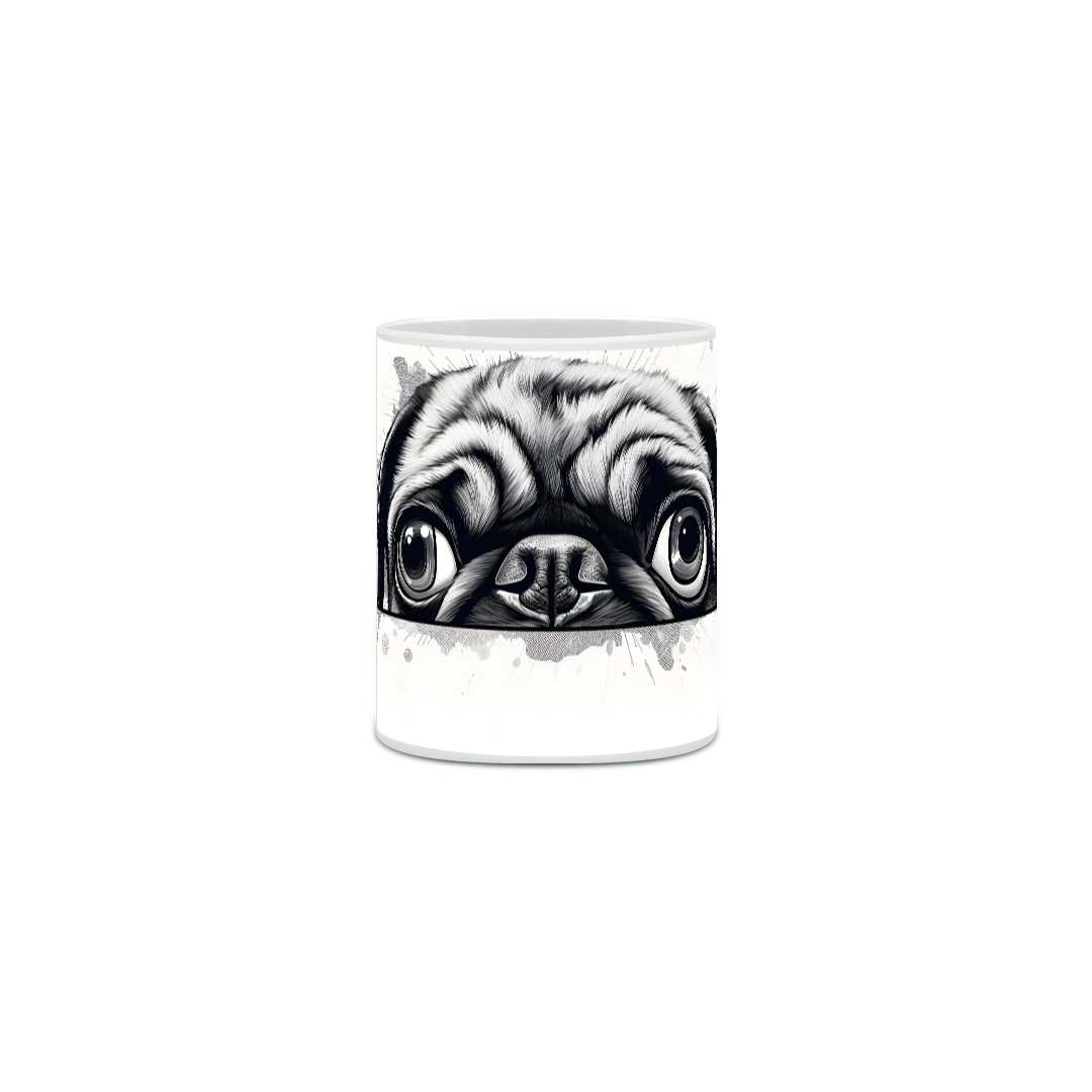 Nome do produto: Caneca Pug com Arte Digital - #Autenticidade 0015