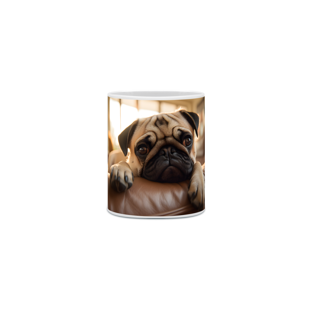Nome do produto: Caneca Pug com Arte Digital - #Autenticidade 0021