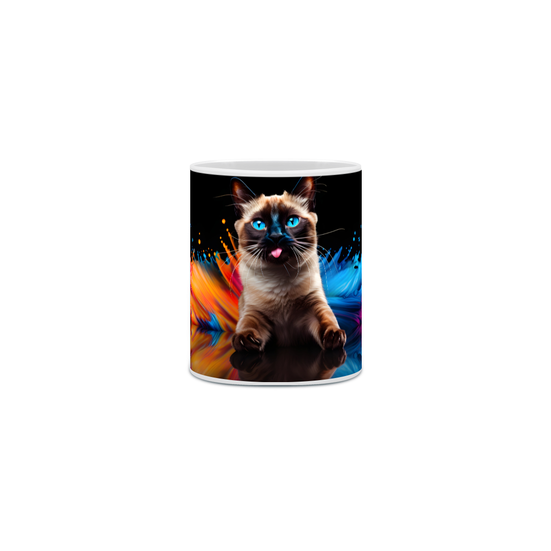 Nome do produto: Caneca Gato Siamês com Arte Digital - #Autenticidade 0005