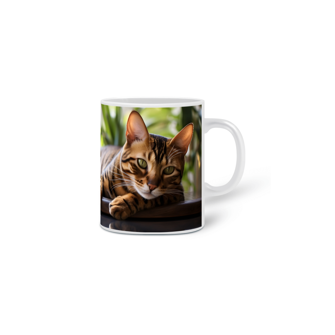 Nome do produto: Caneca Gato Bengal com Arte Digital - #Autenticidade 0007