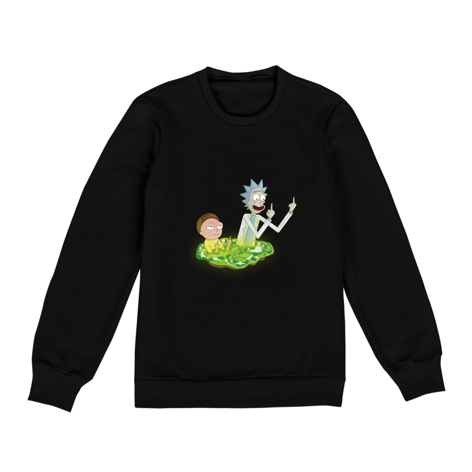 Nome do produto: Moletom Fechado Uniseex - Rick and Morty - dedo do meio