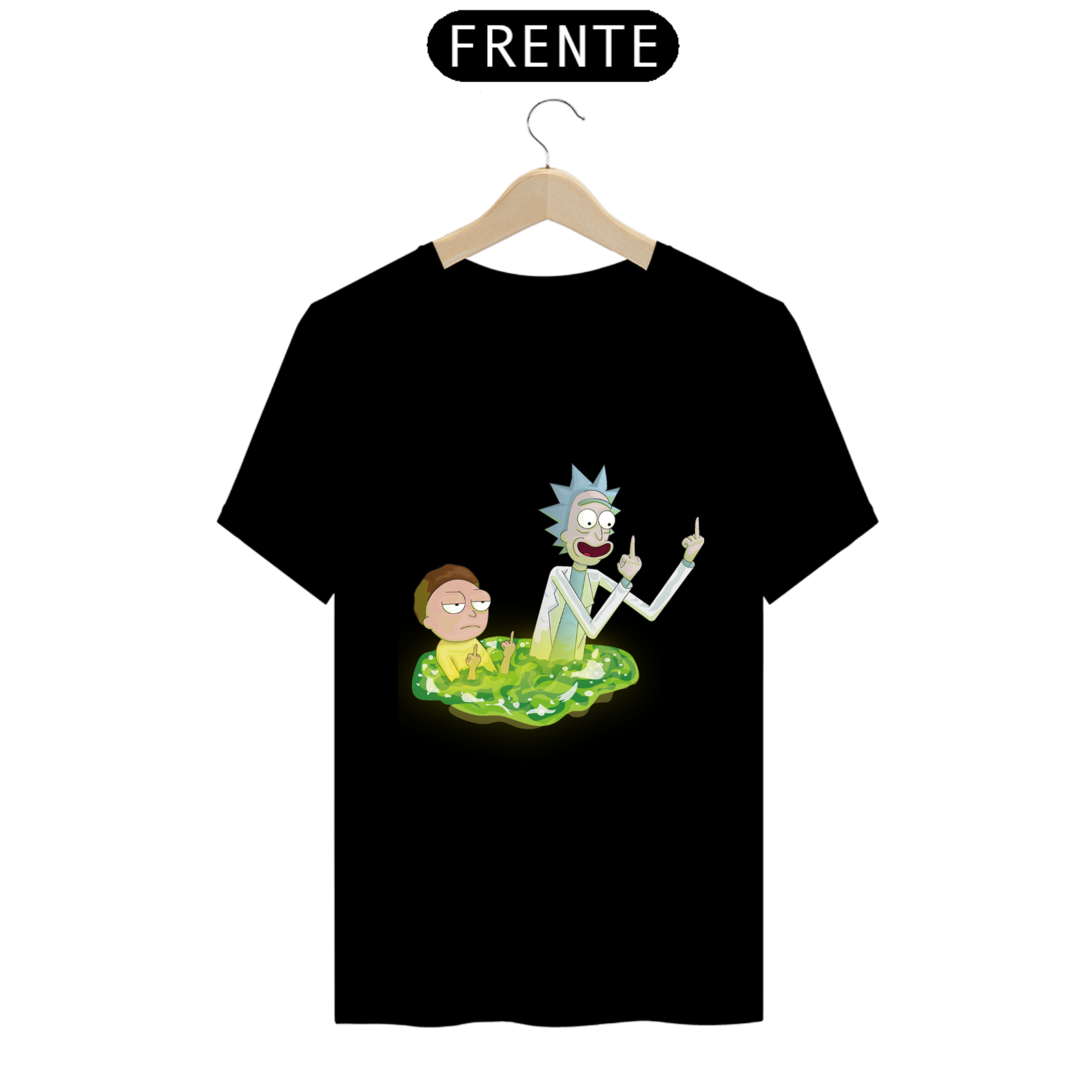 Nome do produto: T-Shirt Prime - Rick and Morty - dedo do meio